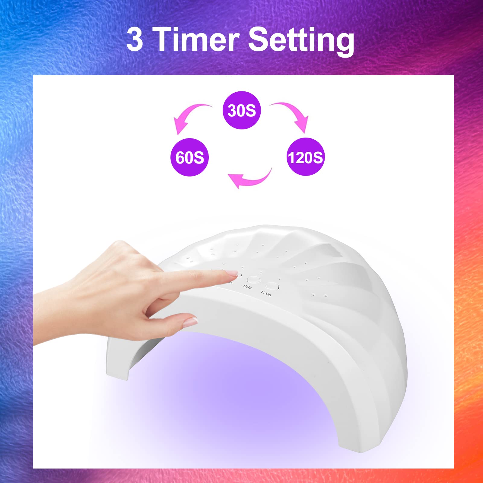 EXCLUZO Professional Nail Dryer Lamp with 3 Timer Settings - Fast UV/LED Curing for Gel Polish, Manicure & Pedicure - Perfect for Home & Salon Nail Care (Great Gift for DIY Nail Enthusiasts)