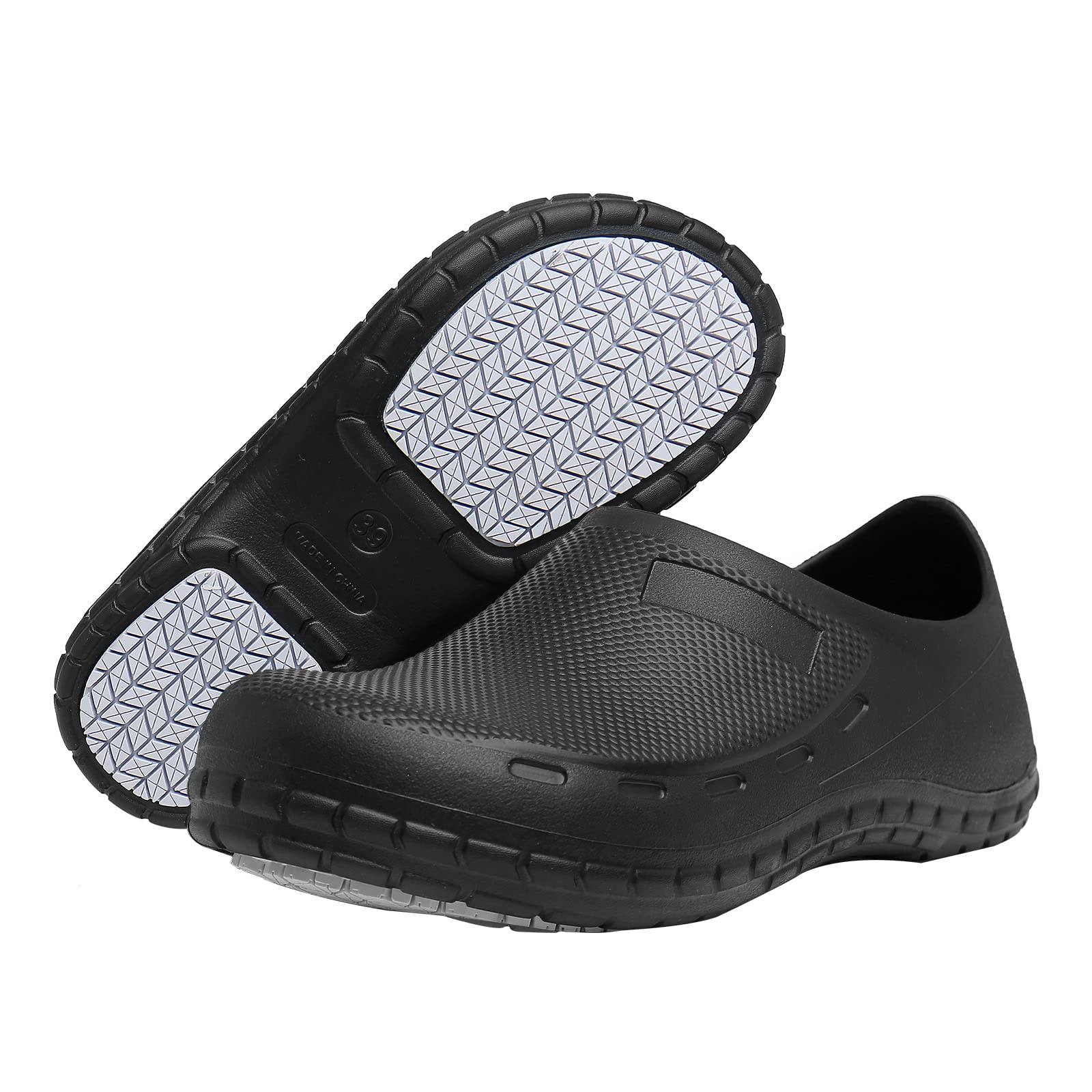 Non-Slip Men's Work Shoes - Waterproof Chef Shoes for Restaurant & Kitchen Staff - Oil Resistant Food Service Clogs - Perfect for Cooking, Cleaning & Long Shifts