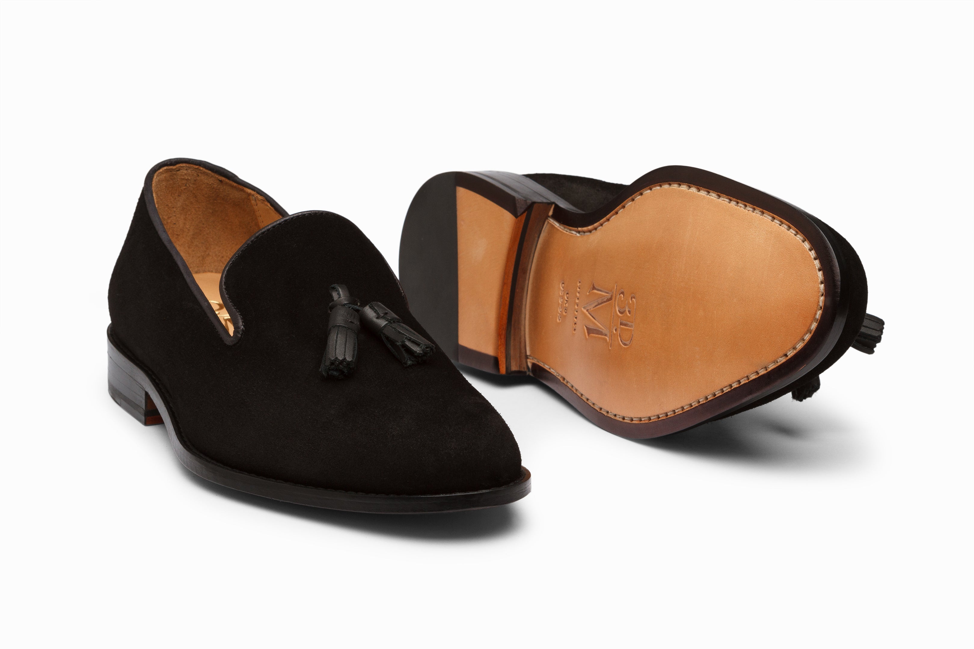 Black Suede Tassel Loafers for Women - Classic Comfortable Slip-On Dress Shoes for Office, Party & Casual Wear