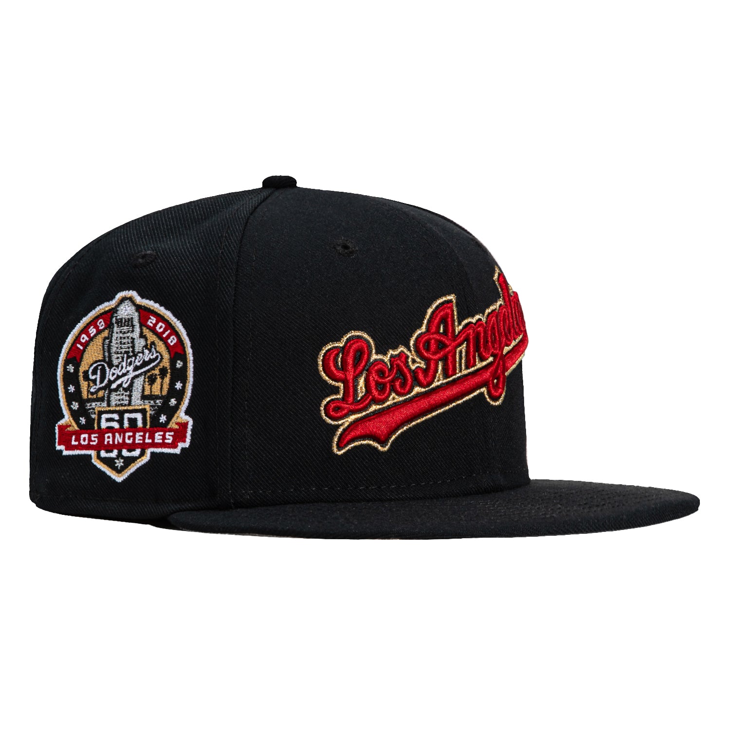 Mitchell & Ness Los Angeles Dodgers 60th Anniversary Patch Baseball Cap - Black MLB Officially Licensed Hat for Men & Women - Perfect for Games, Collecting & Streetwear Fashion