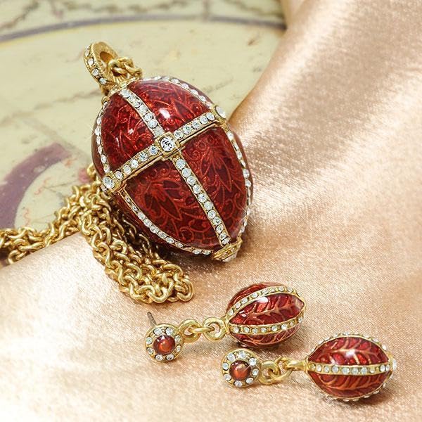 Vintage 1928 Jewelry Trellis Red Enamel Crystal Egg Drop Earrings for Women - Elegant Dangle Earrings for Party, Wedding & Special Occasions