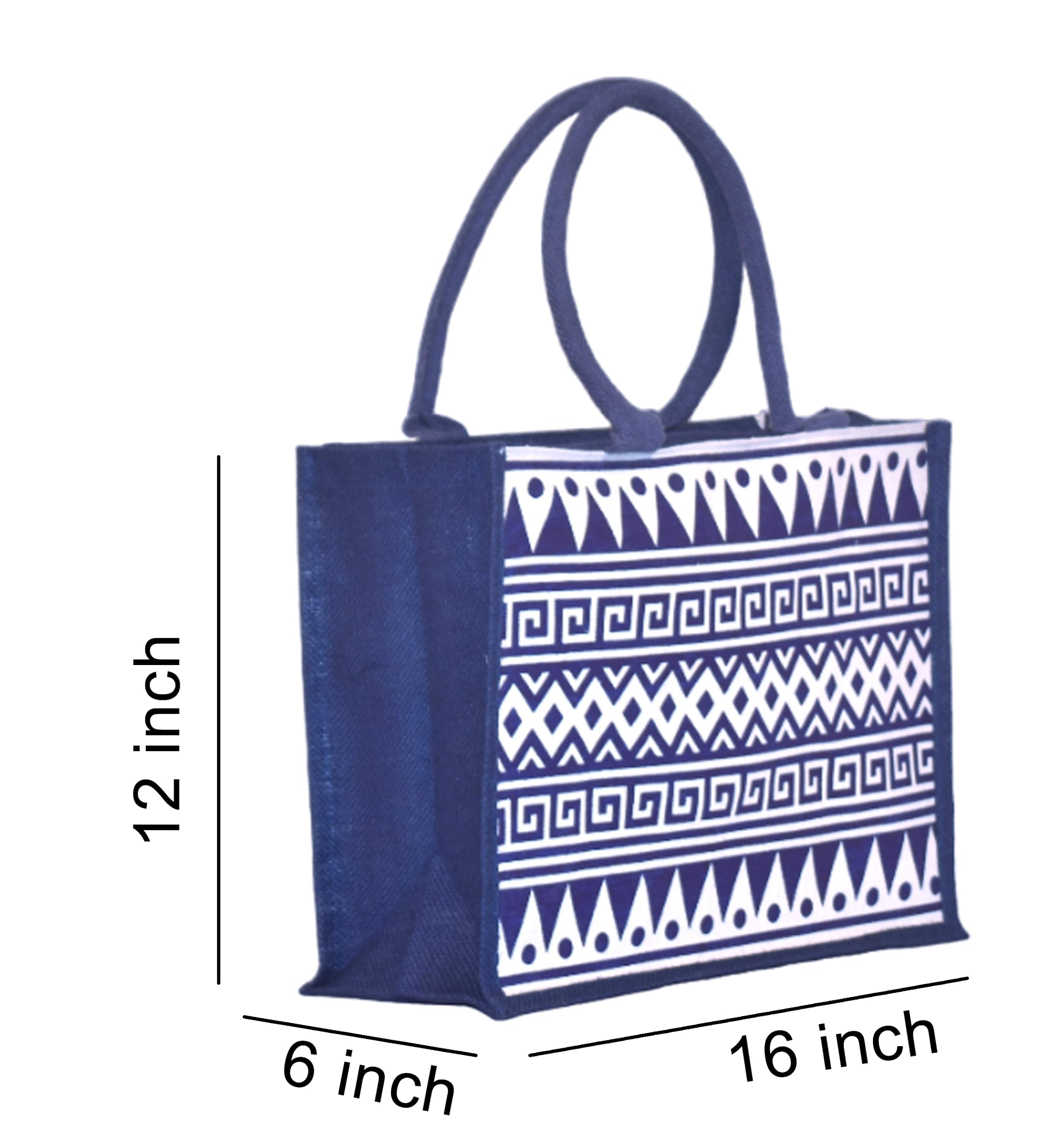 Eco-Friendly Jute Tote Bag with Zipper - Handcrafted Printed Daffodil Design - Durable Reusable Shopping Bag for Men & Women - Perfect for Groceries, Beach Trips & Daily Use