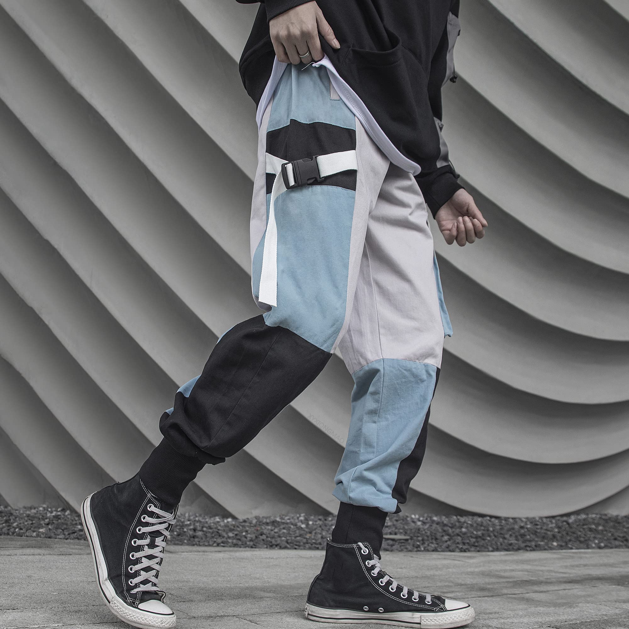 XYXIONGMAO Men's Cargo Joggers - Tactical Techwear Sweatpants with Functional Pockets | Hip Hop Streetwear & Punk Style | Perfect for Gym, Workout, and Urban Fashion