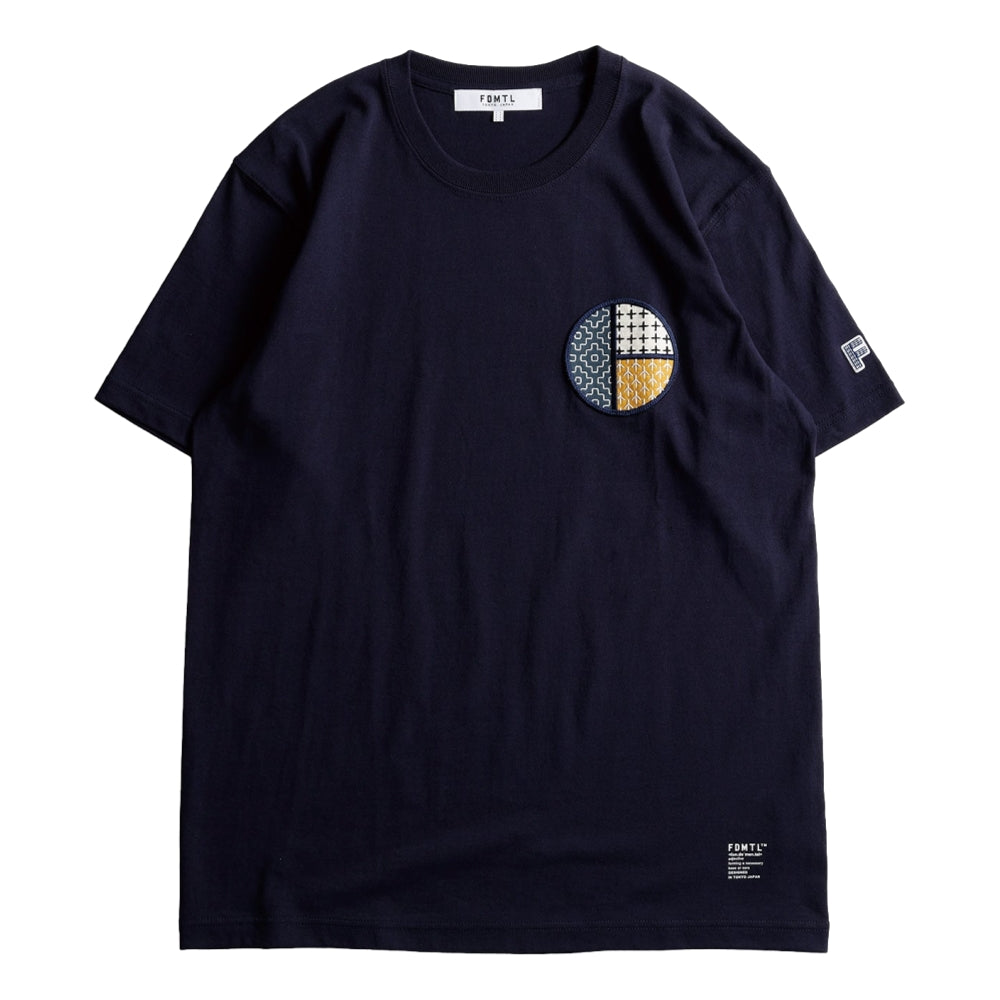 Essential Navy Blue Circle Patch T-Shirt - Comfortable Casual Wear for Everyday Outfits & Street Style