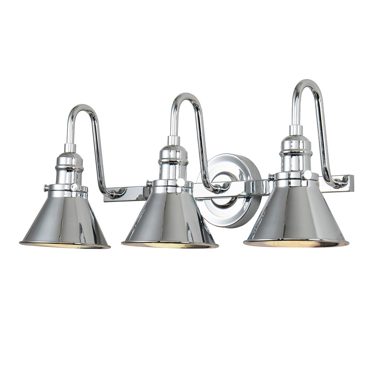Provence 3-Light Polished Chrome Bathroom Vanity Light - Modern Wall Sconce for Bathroom, Powder Room & Dressing Area Lighting