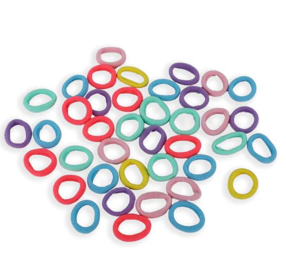 AB Beauty House 100-Pack Multicolor Hair Rubber Bands - Bright & Dark Colored Elastic Cotton Hair Ties for Women & Girls - Perfect for Ponytails, Braids, and Everyday Hairstyles