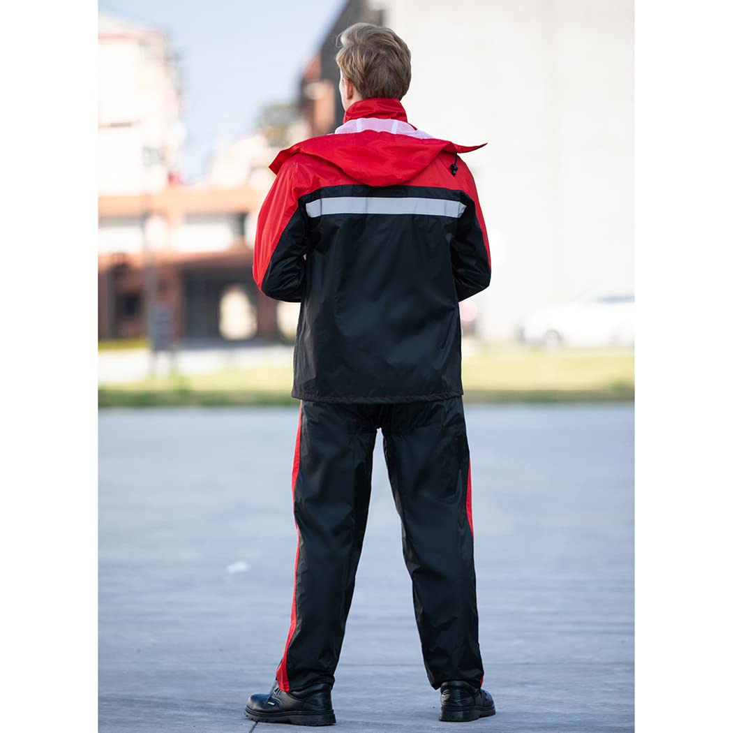 LANGWEI Waterproof Rain Suit for Men & Women - Anti-Storm Rain Jacket & Pants Set for Motorcycle Riding, Golf, Fishing & Outdoor Activities - Lightweight Rain Gear for Adults in All Weather Conditions