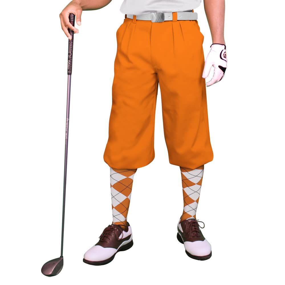 Premium Orange Microfiber Plus Fours for Men - Comfortable Golf & Casual Wear Pants