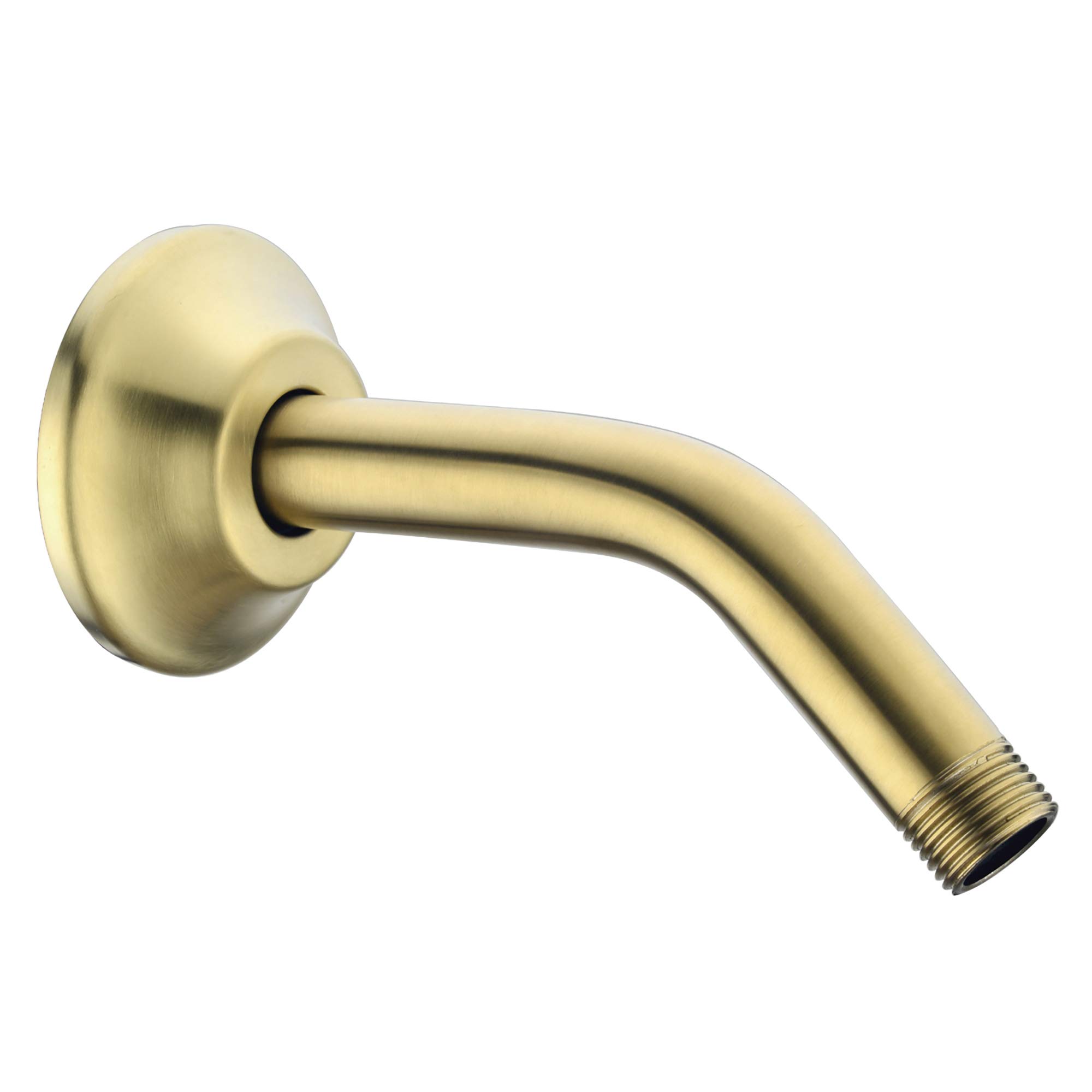 BESTILL 6 Inch Wall Mounted Shower Head Arm with Flange - Brushed Gold Finish for Bathroom & Shower Renovation | Perfect for Modern Home Upgrades