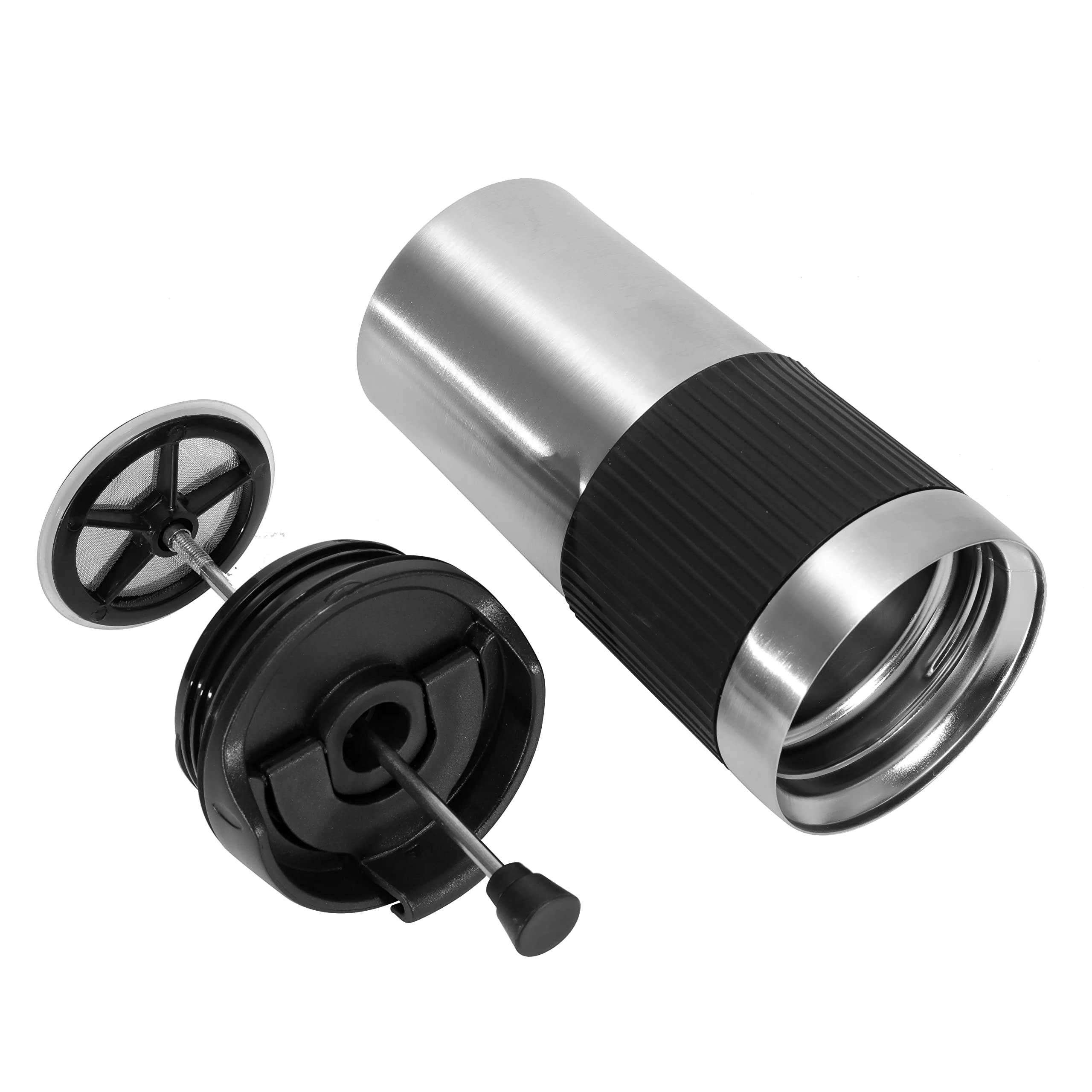 Portable Coffee Maker - 16oz Insulated French Press Travel Mug with Double Wall Stainless Steel - Perfect for Camping, Office & On-the-Go Brewing