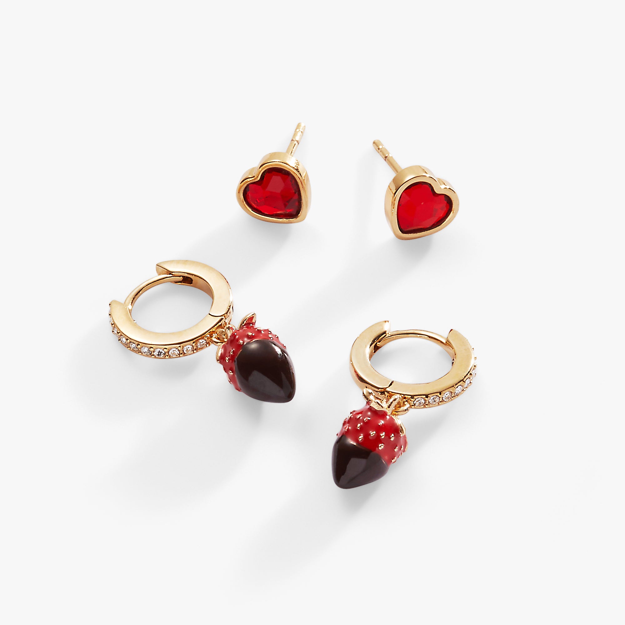 Chocolate Covered Strawberry Stud Earrings for Women - Sweet & Cute Dangle Earrings Set of 2 - Perfect for Valentine's Day, Birthday Gifts & Everyday Wear