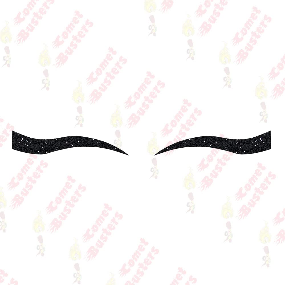 Comet Busters Glitter Black Eyeliner Stickers (EYE078) - Waterproof Self-Adhesive Eye Makeup Decals for Parties, Halloween & Cosplay
