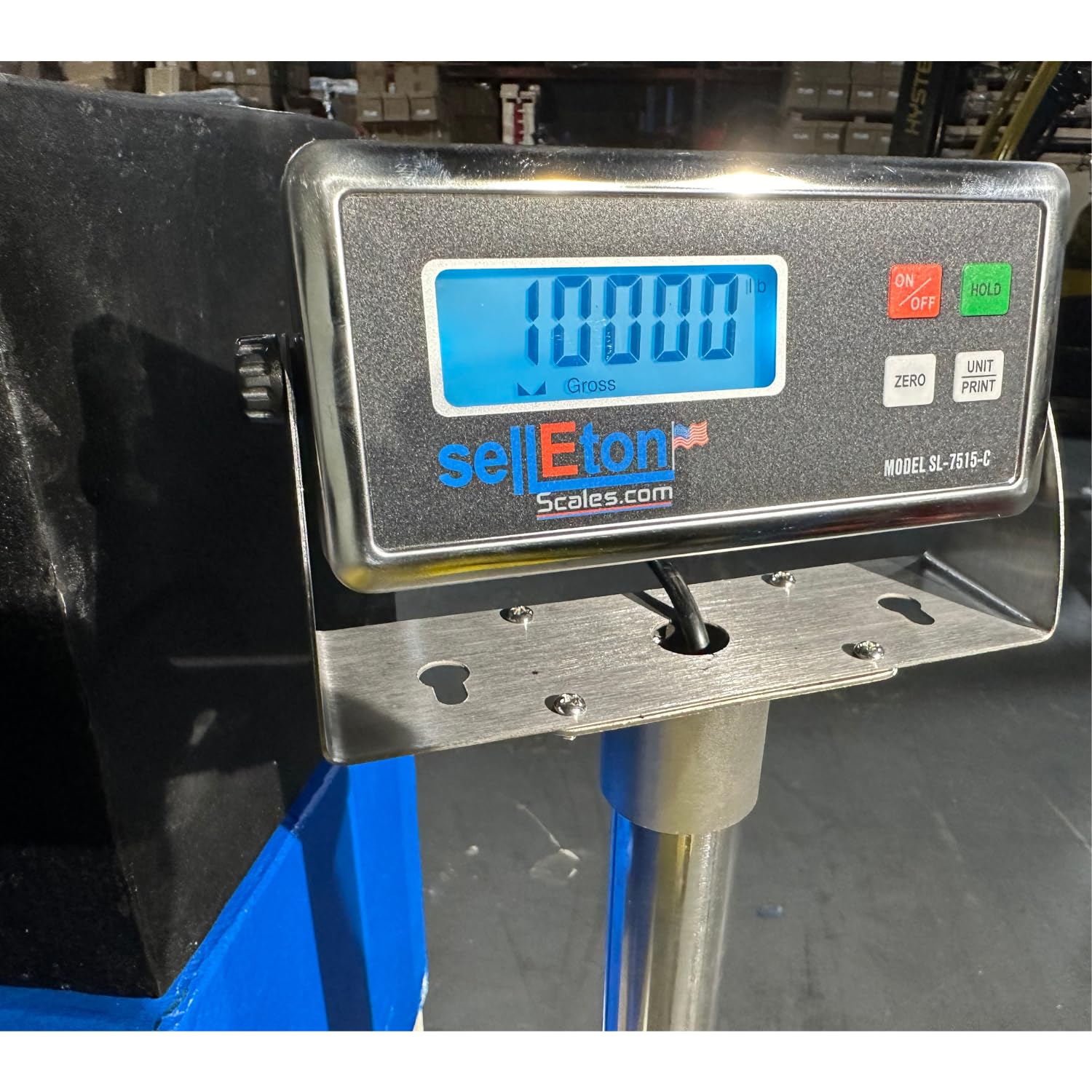 SellEton SL-4040-5k-NN 40x40 Inch Heavy Duty Industrial Pallet Scale with Printer - 5000 lb Capacity 1 lb Graduation - Perfect for Warehouse, Shipping & Logistics Operations