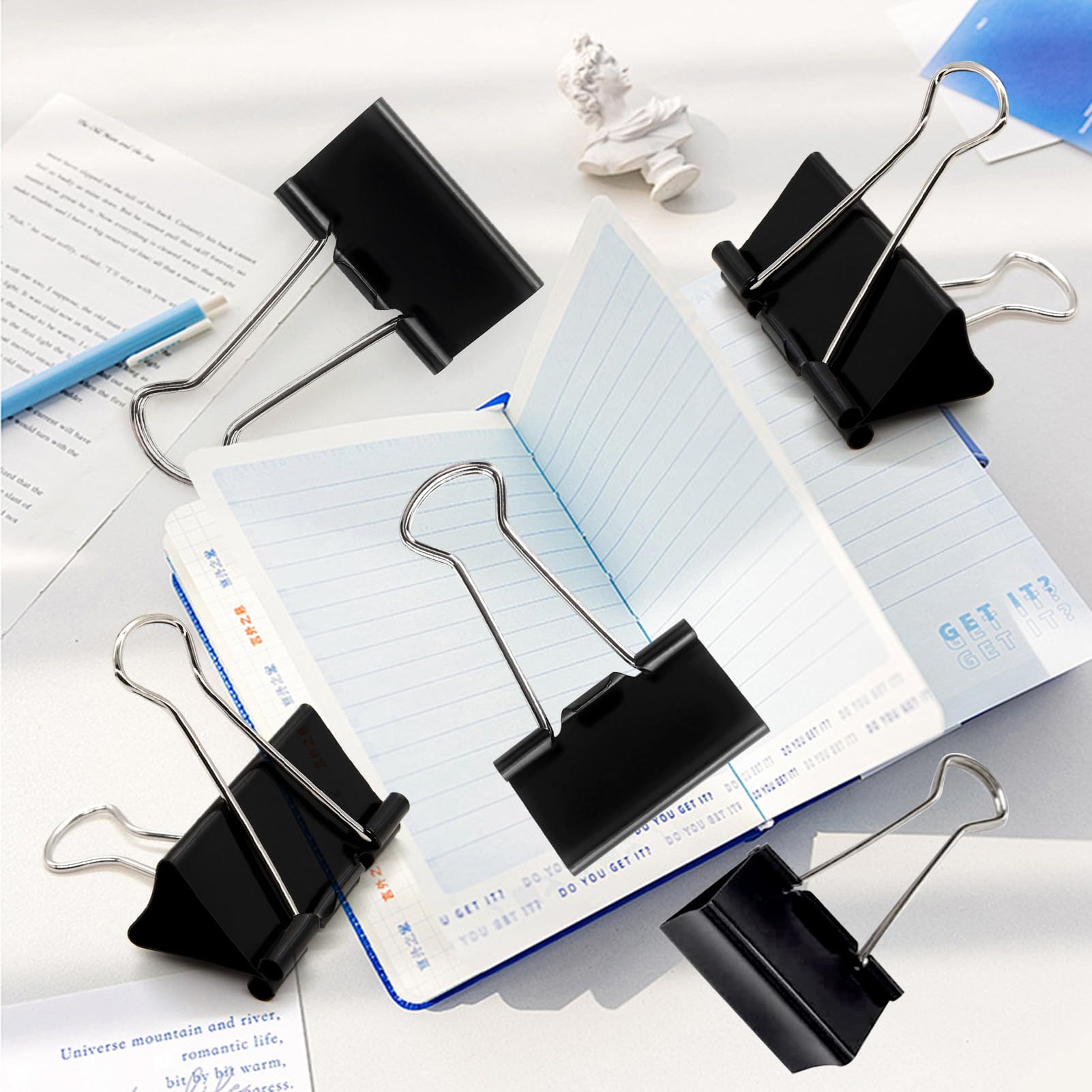 2 Inch Large Binder Clips (72 Pack) - Extra Strong Big Paper Clamps for Office, School, Home & Organizing Documents | Black Heavy Duty Clips for Files, Artwork, Bulletin Boards & DIY Projects