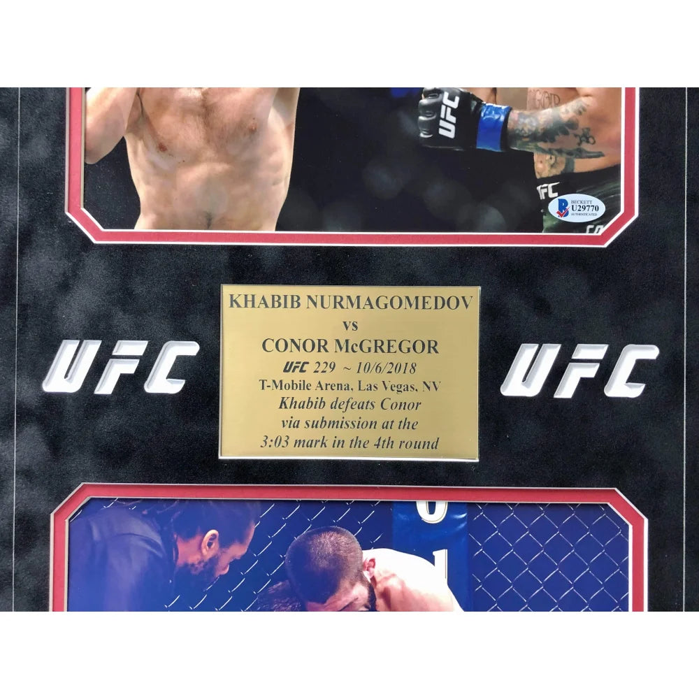 Authentic Khabib Nurmagomedov Hand-Signed UFC 8x10 Photo Collage with BAS COA - Perfect for MMA Memorabilia Collectors & Sports Fans