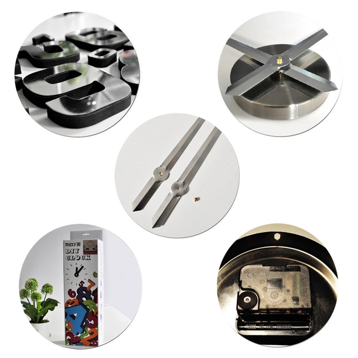 Modern 3D Frameless Large DIY Wall Clock - Silent Non-Ticking Battery Operated - Home Decor for Living Room, Bedroom, Office (Black) | Perfect for Wall Art, Gift Idea & Interior Design