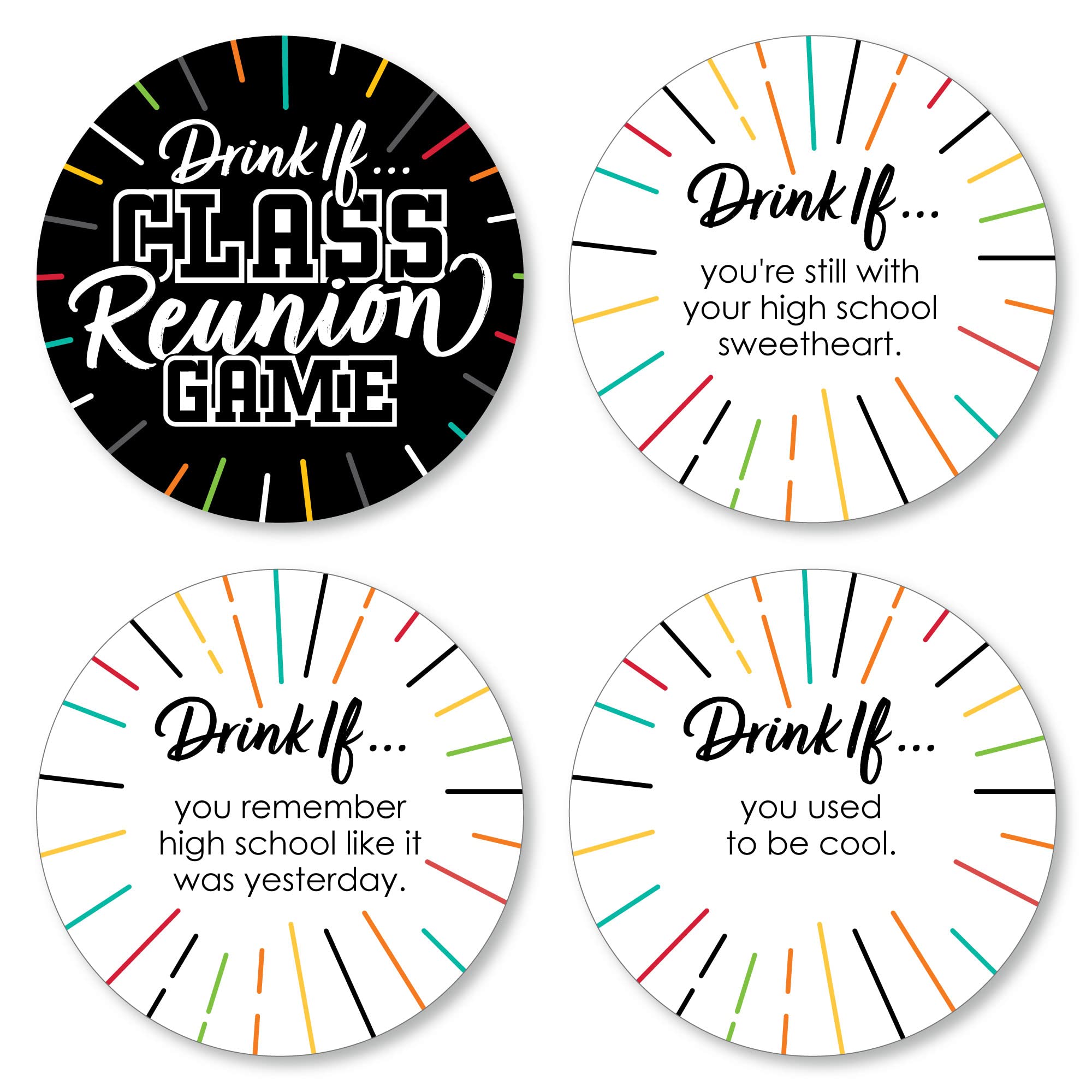 Big Dot of Happiness Drink If Game - Still Got Class High School Reunion Party Game - 24 Count - Perfect for Class Reunions, Graduation Parties & Nostalgic Gatherings