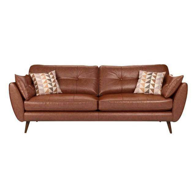 Premium Heather Faux Leather Sofa - Modern PU Leather Couch for Living Room, Office & Lounge - Comfortable Mid-Century Style Sectional Sofa with Sturdy Wooden Frame (Perfect for Small Spaces, Apartments & Home Theater Seating)