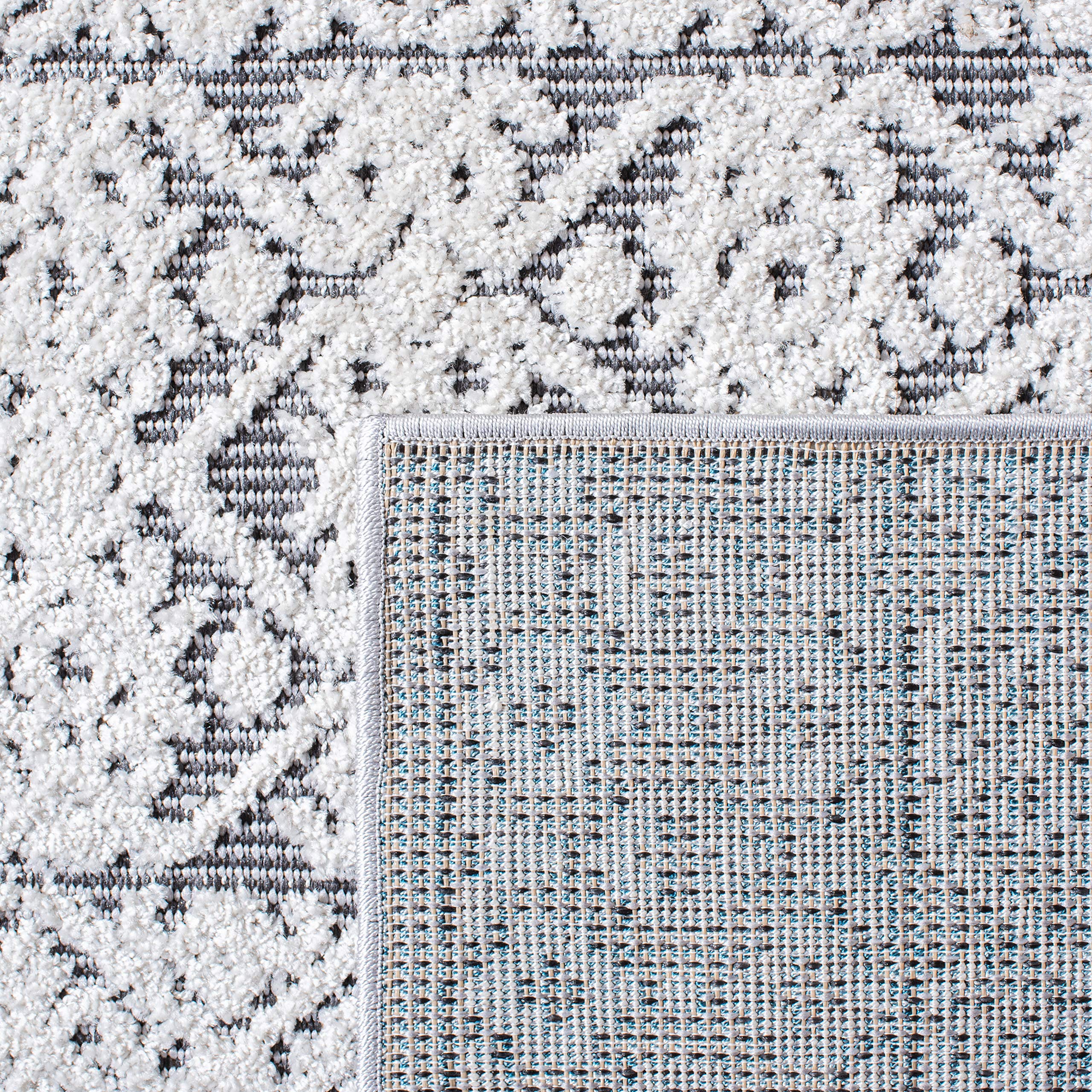 SAFAVIEH Cabana Collection 8' x 10' Ivory & Grey Area Rug - Non-Shedding, Easy Care, Stain Resistant - Perfect for Living Room, Bedroom, Dining Room & High Traffic Areas (CBN654A) | Boho Chic Home Decor, Cozy Floor Covering for Family Gatherings & Relaxation