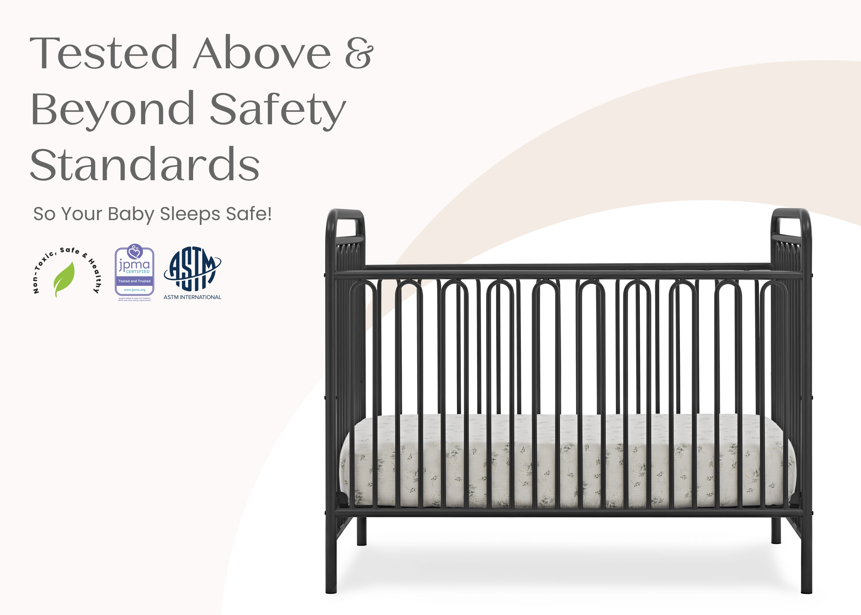 Darcy 4-in-1 Convertible Metal Baby Crib - Toddler Bed, Daybed & Full-Size Bed Conversion - Modern Nursery Furniture for Newborns to Teens (White) | Perfect for Small Spaces & Growing Families