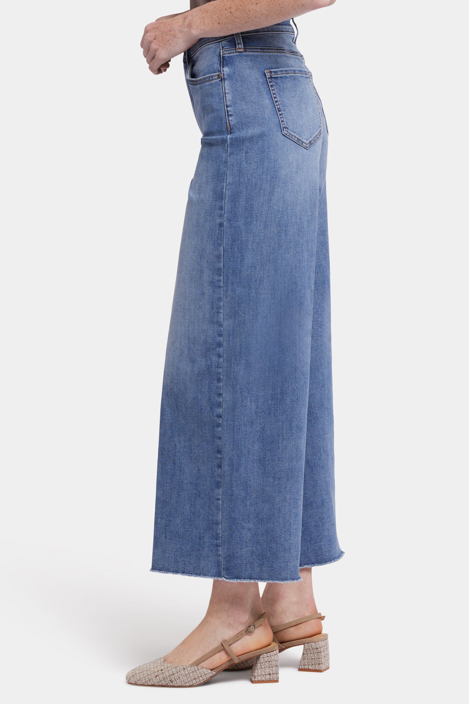 Brodi Women's Wide Leg Ankle Jeans - Barcelona Breeze Wash | High Waisted Stretch Denim Pants for Casual & Office Wear