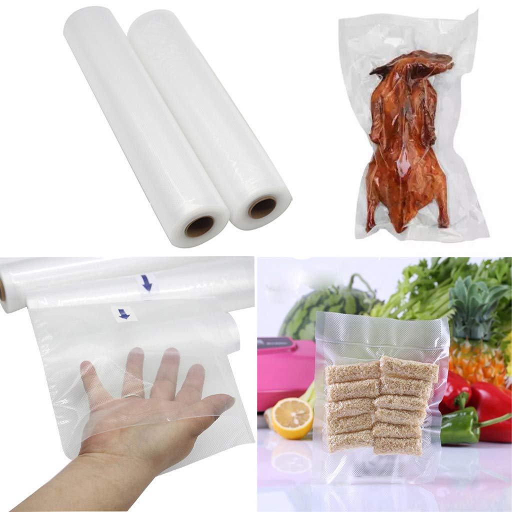 HHmei Vacuum Fresh Food Storage Bags - 50 Pack Reusable Kitchen Sealer Bags for Sous Vide, Meal Prep & Freezer Organization | Airtight Food Preservation for Fruits, Vegetables & Meat