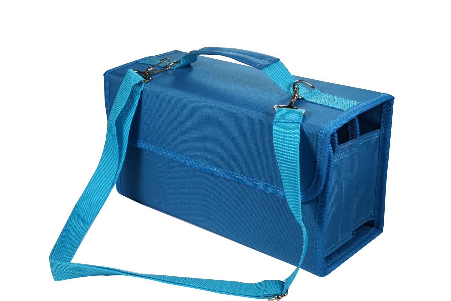 UTRO 80 Slots Marker Pen Case - Portable Marker Organizer Storage Bag with Handle & Shoulder Strap for Artists, Students & Teachers - Perfect for School, Office & Travel (Blue)
