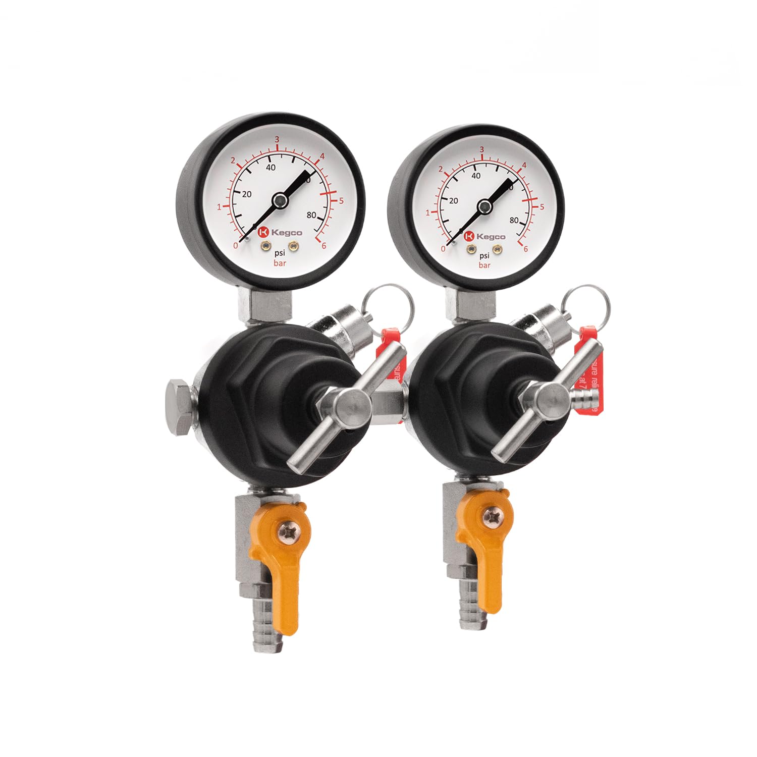 Kegco Dual Gauge Secondary CO2 Regulator for Homebrew Beer Dispensing - Black | Perfect for Kegerators, Draft Beer Systems & Home Brewing Setups