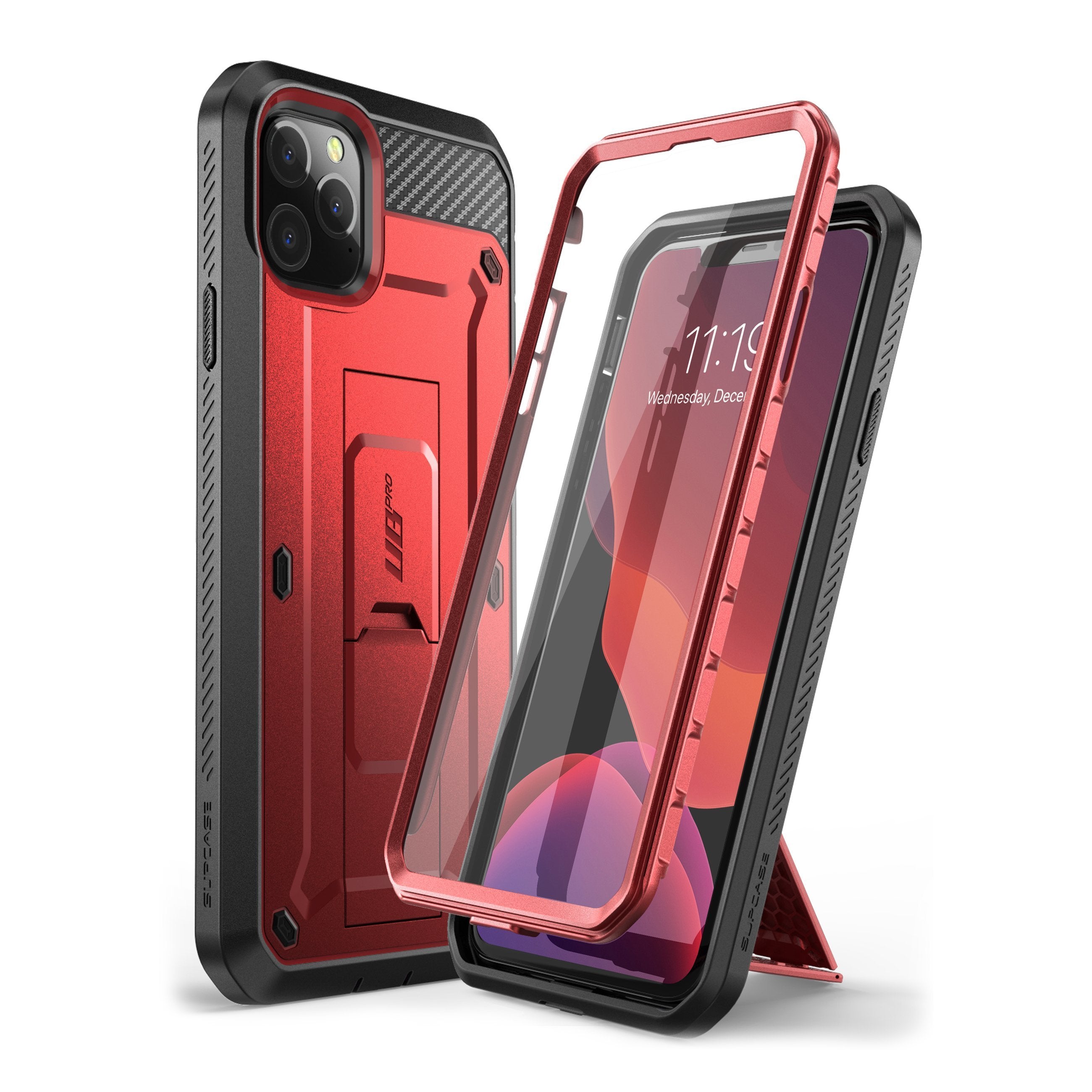 iPhone 11 Pro 5.8 Inch Unicorn Beetle Pro Full Body Rugged Case - Shockproof & Drop Protection, Metallic Red - Perfect for Outdoor Adventures, Construction Work & Extreme Sports