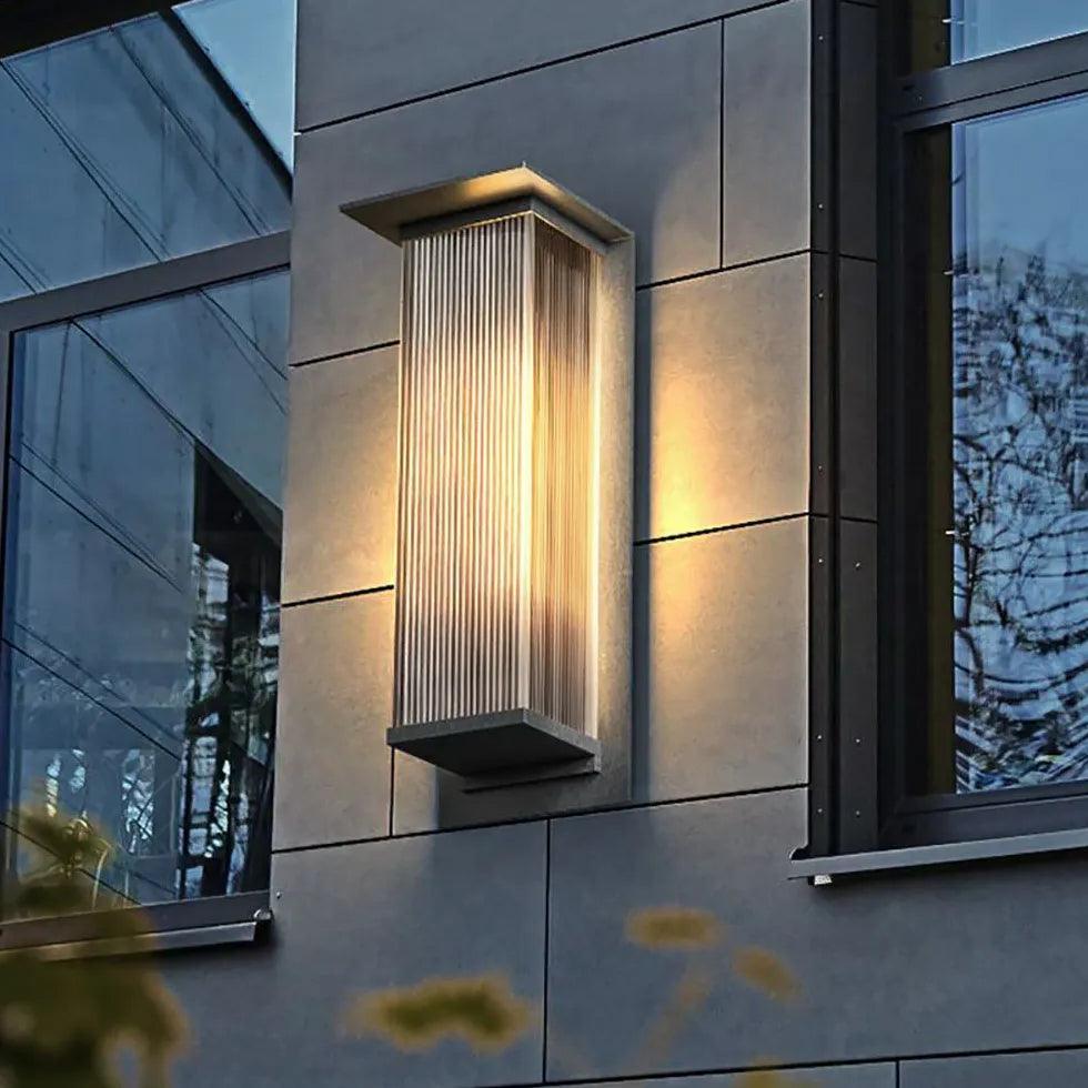Solar Powered Outdoor Wall Light - White Long Strip LED Lamp for Garden, Patio, Pathway & Porch Lighting | Weatherproof & Energy Efficient