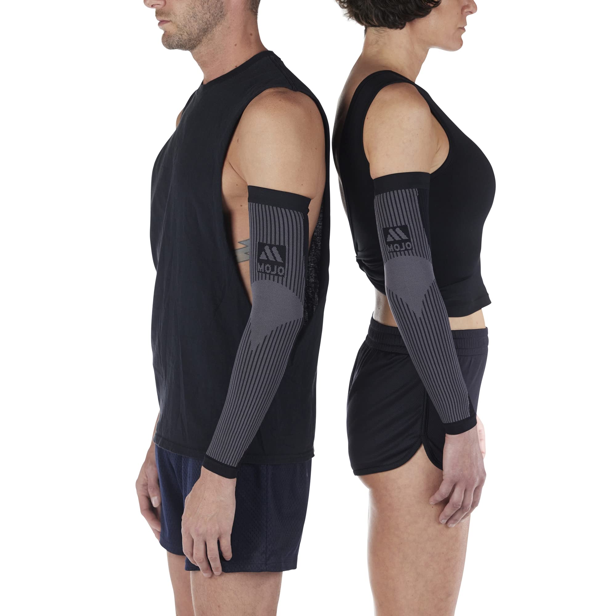 Mojo 20-30 mmHg Compression Socks for Women & Men - Firm Support Lymphedema Medical Arm Sleeve - Black (Ideal for Travel, Nursing, and Post-Surgery Recovery)