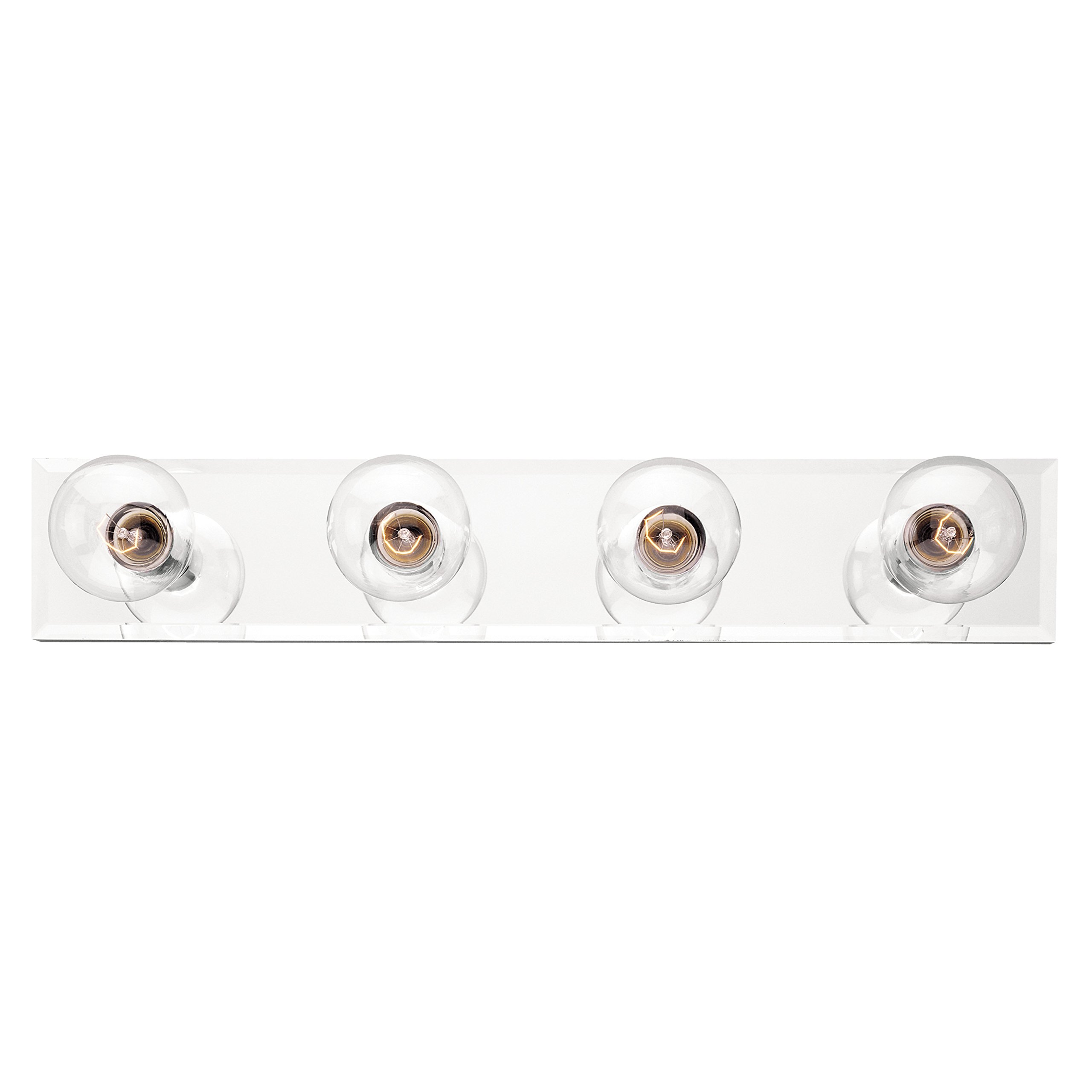 Westinghouse 4-Light Bathroom Vanity Light with Beveled Mirror - Modern Bath Bar Fixture for Bathroom, Powder Room & Dressing Area Lighting