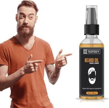 TEEPZEEY Natural Beard Growth Oil for Thicker & Longer Facial Hair - 50ml | Salicylic Acid Face Serum for Acne Treatment, Pimple & Dark Spot Removal - 40ml | Grooming Kit for Men's Daily Skincare & Beard Care Routine