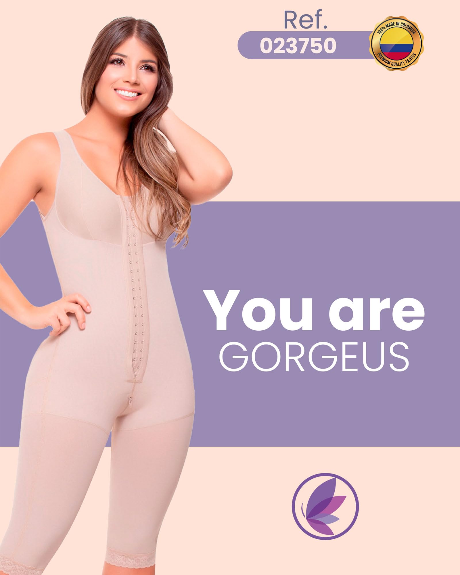 Fajitex Women's High Compression Shapewear - Colombian Fajas Moldeadoras Full Body Girdle with Built-in Bra | Tummy Control & Waist Trainer for Everyday Wear, Postpartum Recovery & Special Occasions