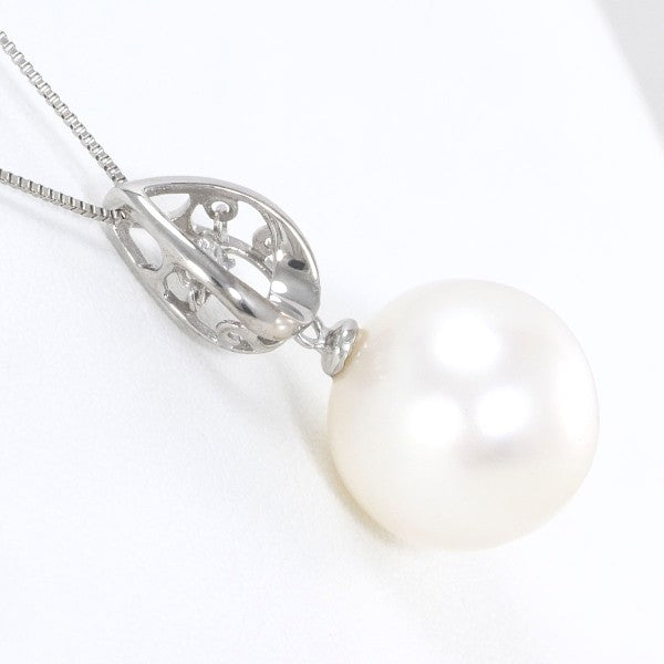 18K White Gold Pearl and Diamond Necklace for Women - Elegant Bridal Jewelry, Anniversary Gift, Wedding & Party Accessories