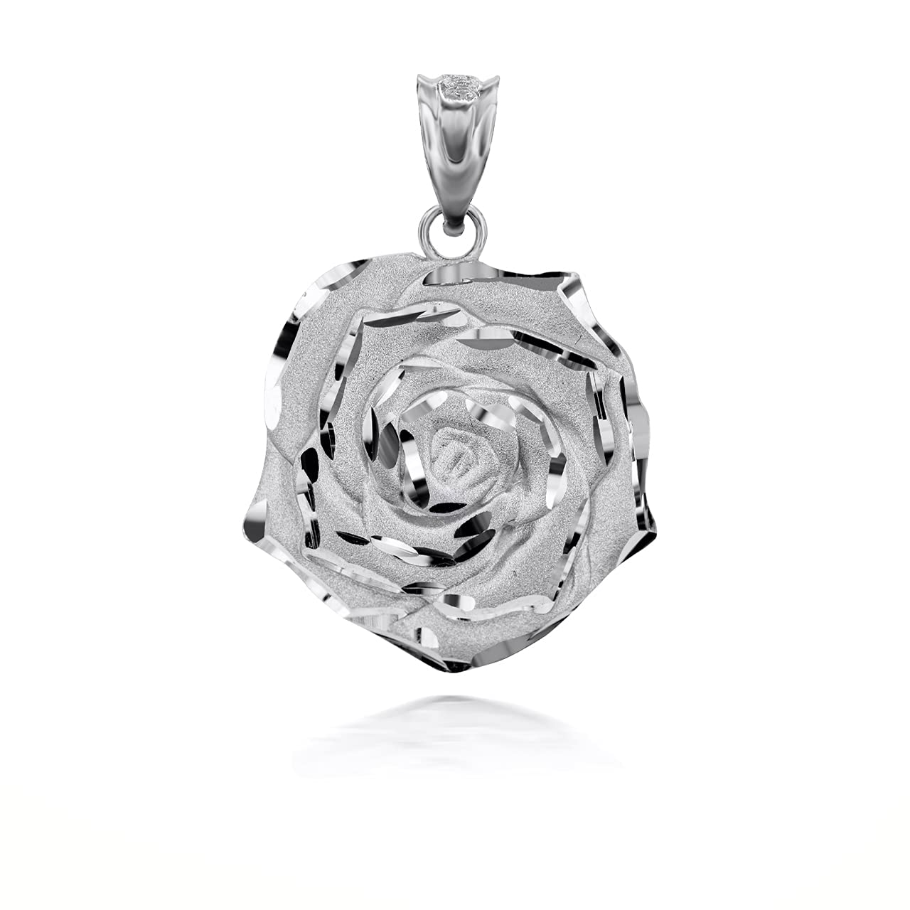 925 Sterling Silver Rose Flower Pendant Necklace for Women - Elegant Floral Charm Jewelry Gift for Birthday, Anniversary & Valentine's Day