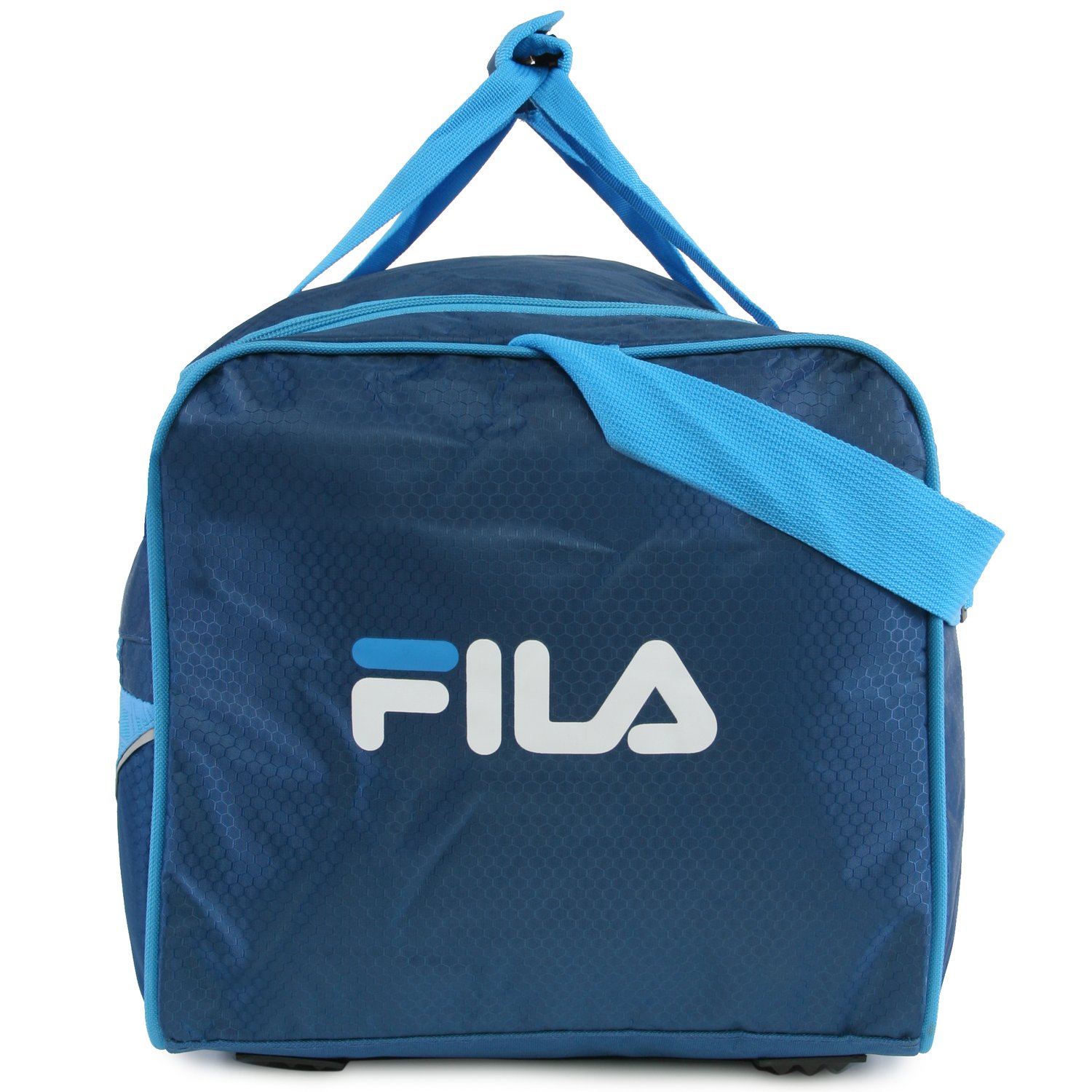Fila Drone SM Travel Gym Sport Duffel Bag - Water-Resistant Nylon Carryall for Men & Women - Perfect for Gym, Workout, Travel & Sports - Navy/Blue, One Size