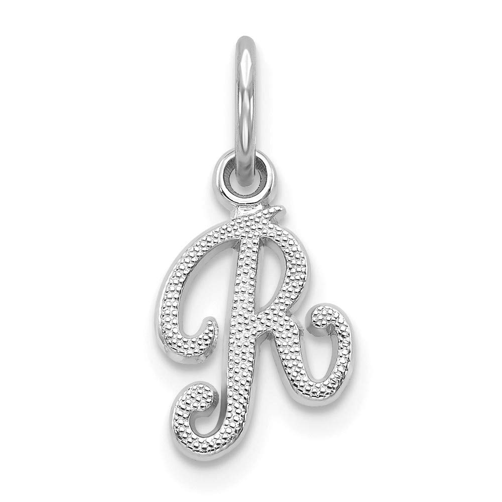 14K White Gold Initial Letter 