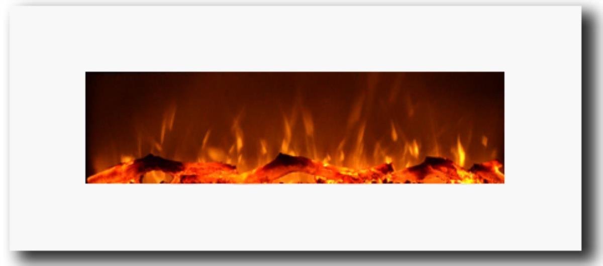 Refurbished 50 Inch Ivory 80002 Wall Mounted Electric Fireplace - Cozy Heating Solution for Living Room, Bedroom & Office