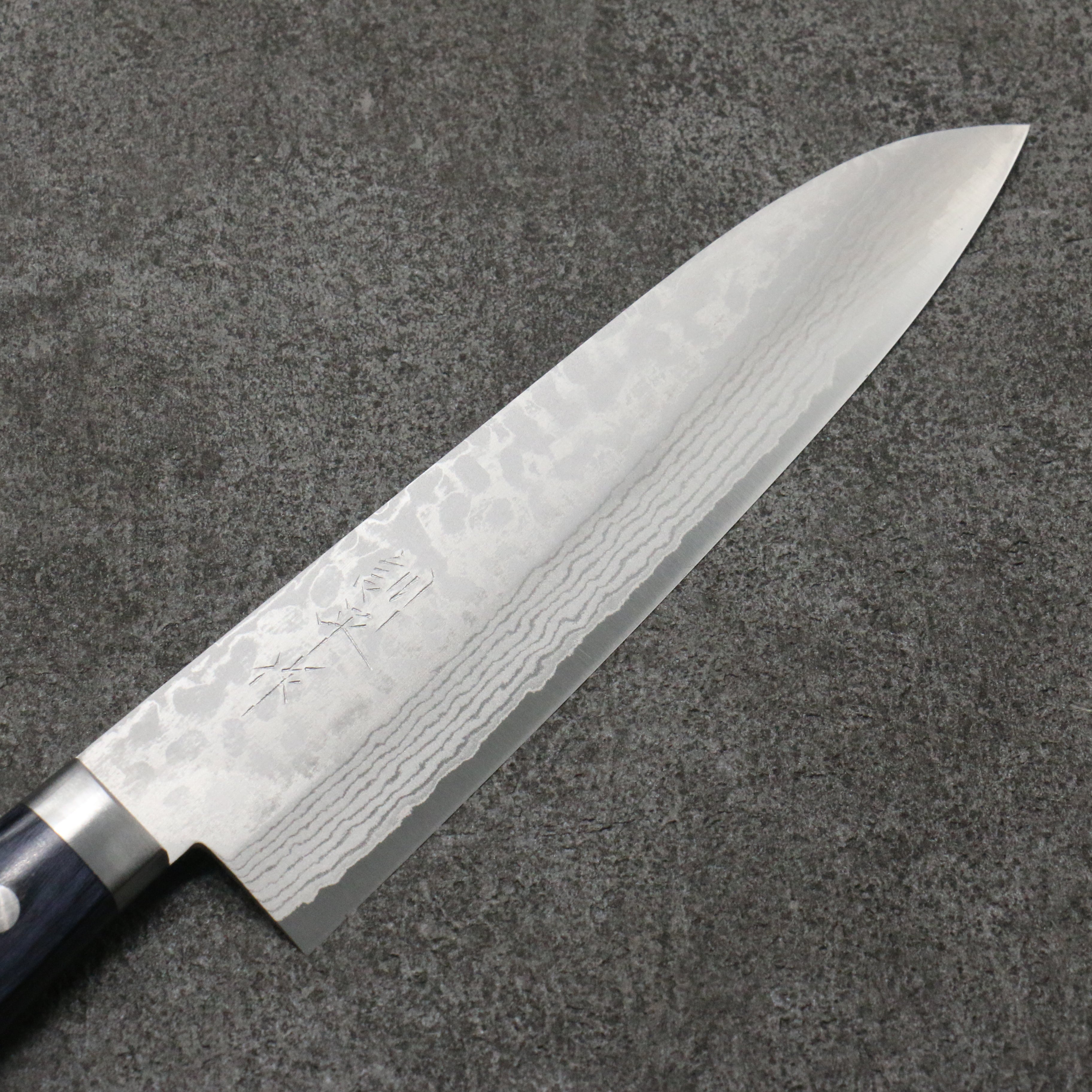 Premium Kunihira Sairyu VG10 Damascus Gyuto Chef Knife 180mm - Japanese High-Carbon Steel Blade with Navy Blue Pakka Wood Handle - Perfect for Sushi, Meat Cutting & Professional Kitchen Use
