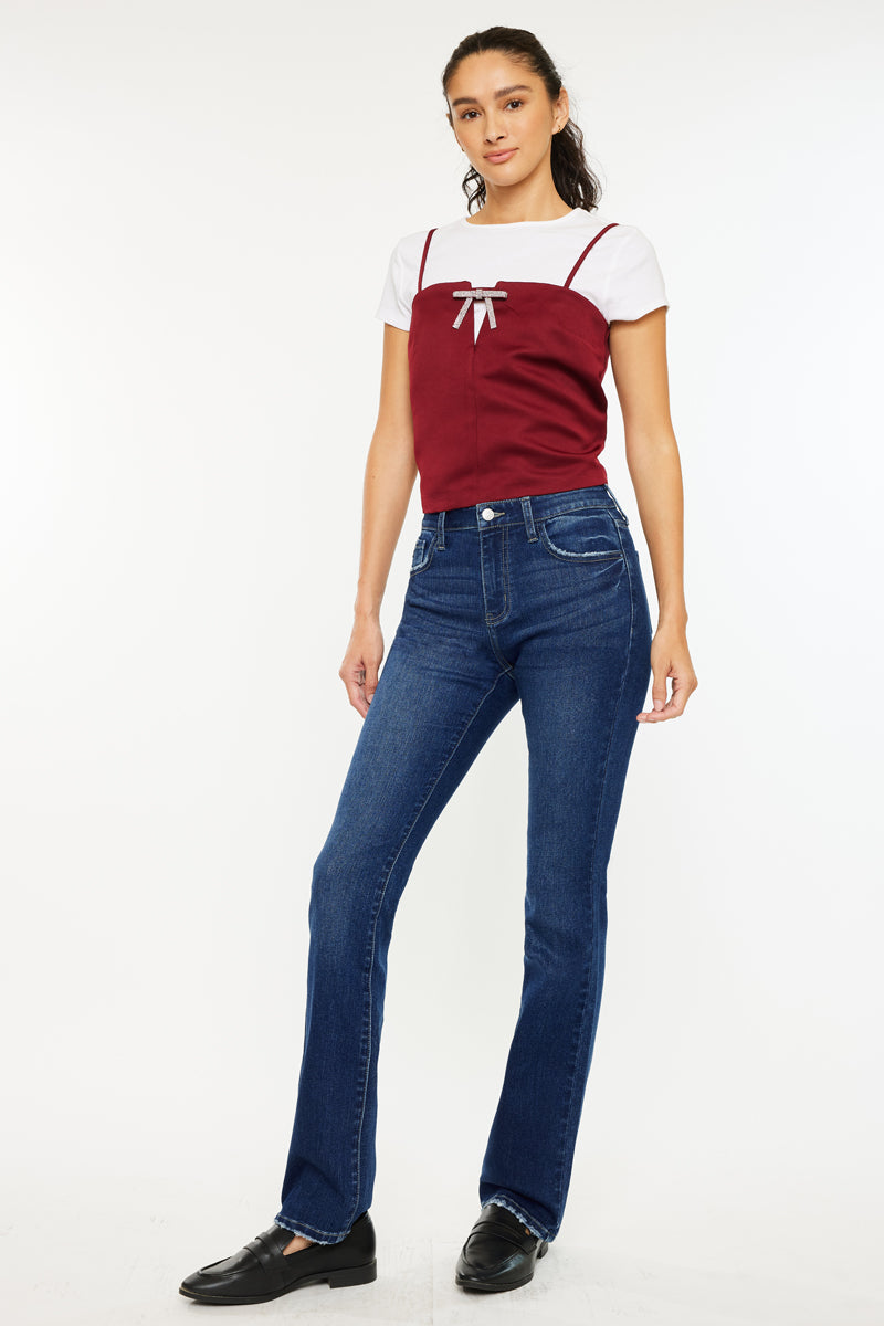 Gale Essentials High Rise Skinny Bootcut Jeans for Women - Stretch Denim Pants, Slim Fit, Comfortable & Flattering - Perfect for Work, Casual Outings & Date Nights