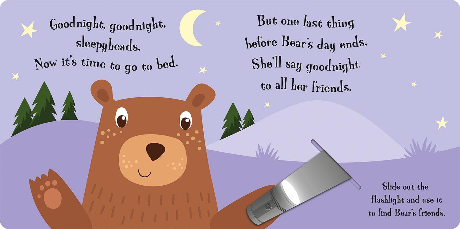 Goodnight Bear - Interactive Magic Flashlight Book for Kids | Bedtime Story & Animal Adventure | Perfect for Toddlers' Nighttime Routine & Early Learning