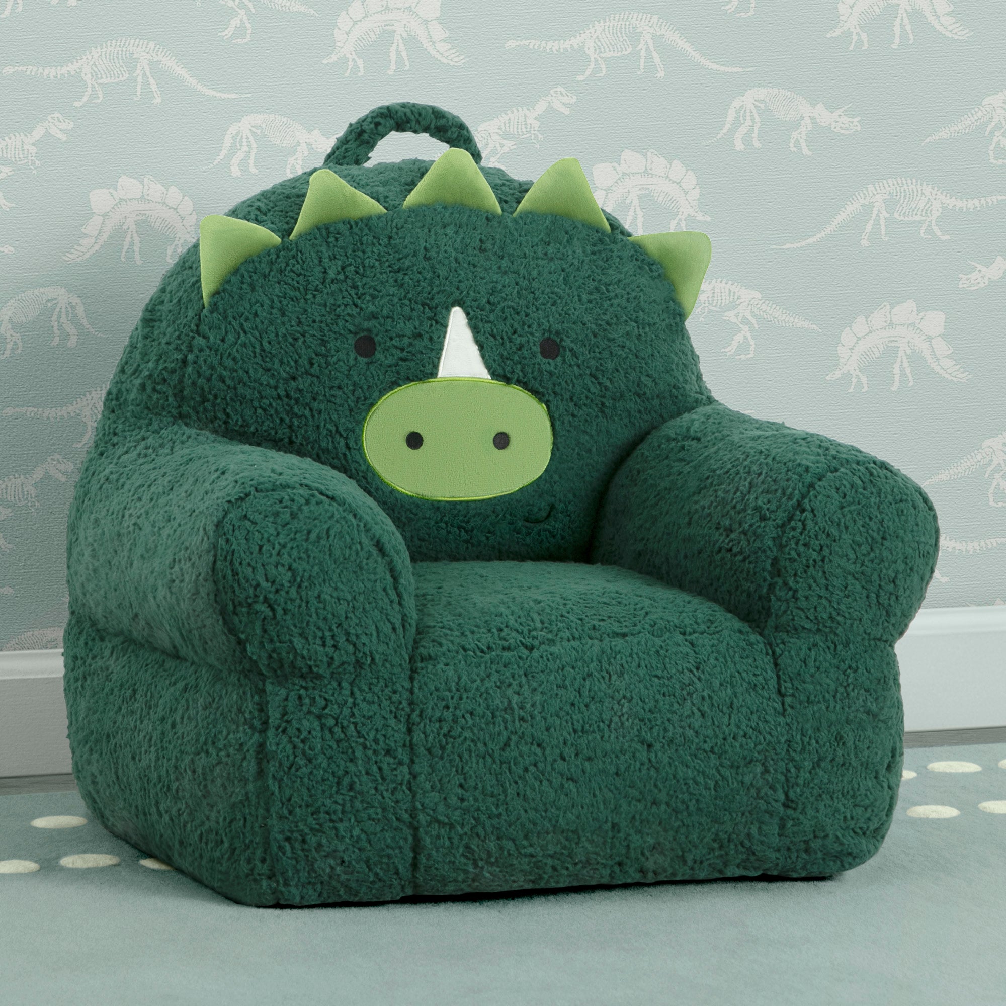 Dinosaur Cozee Buddy Chair - Soft Plush Kids Floor Chair for Reading, Gaming & Relaxing - Perfect for Bedrooms, Playrooms & Classrooms