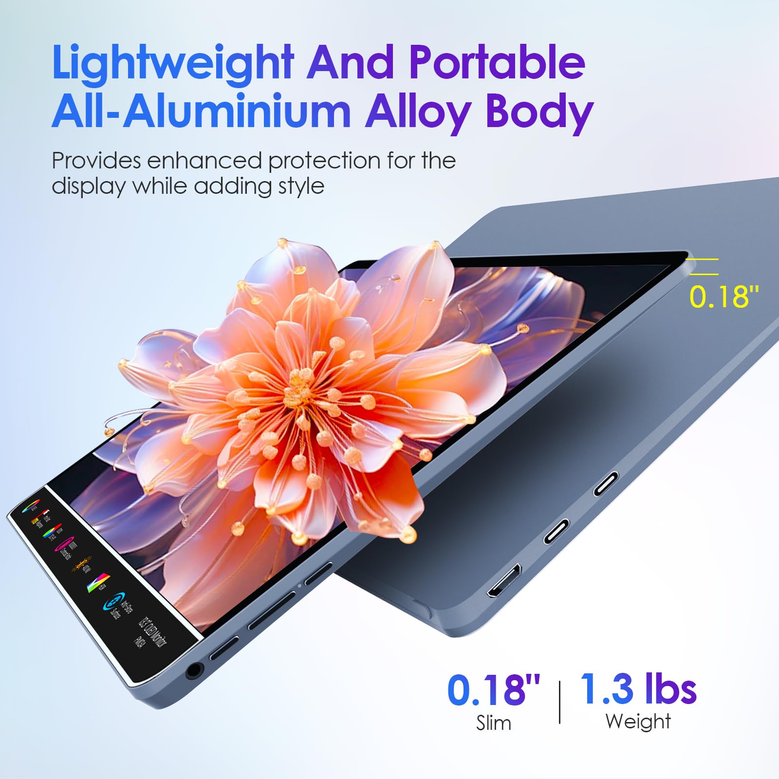 13.3inch OLED Portable Monitor for Laptop - Ultra Slim Anti-Glare 1080P FHD HDR USB-C HDMI External Display for Mac, PC, Phone, Switch, PS5, Xbox - Perfect for Gaming, Work & Travel