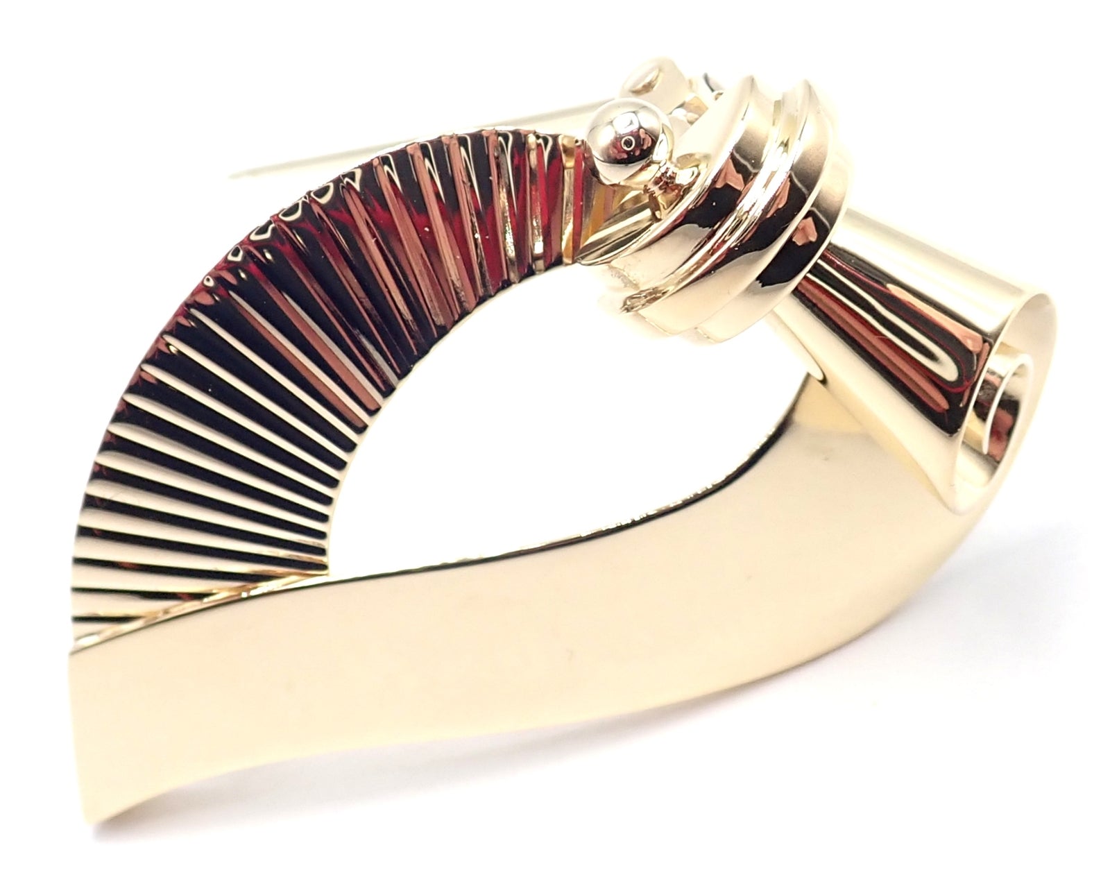 Vintage Authentic Cartier 14k Yellow Gold Art Deco Brooch Pin - Elegant Jewelry Gift for Women, Perfect for Weddings & Special Occasions