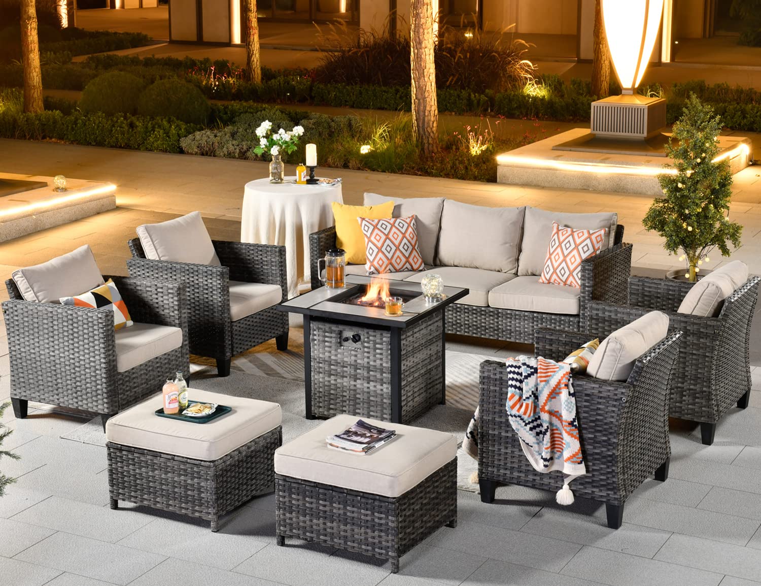 8-Piece Patio Furniture Set with 30