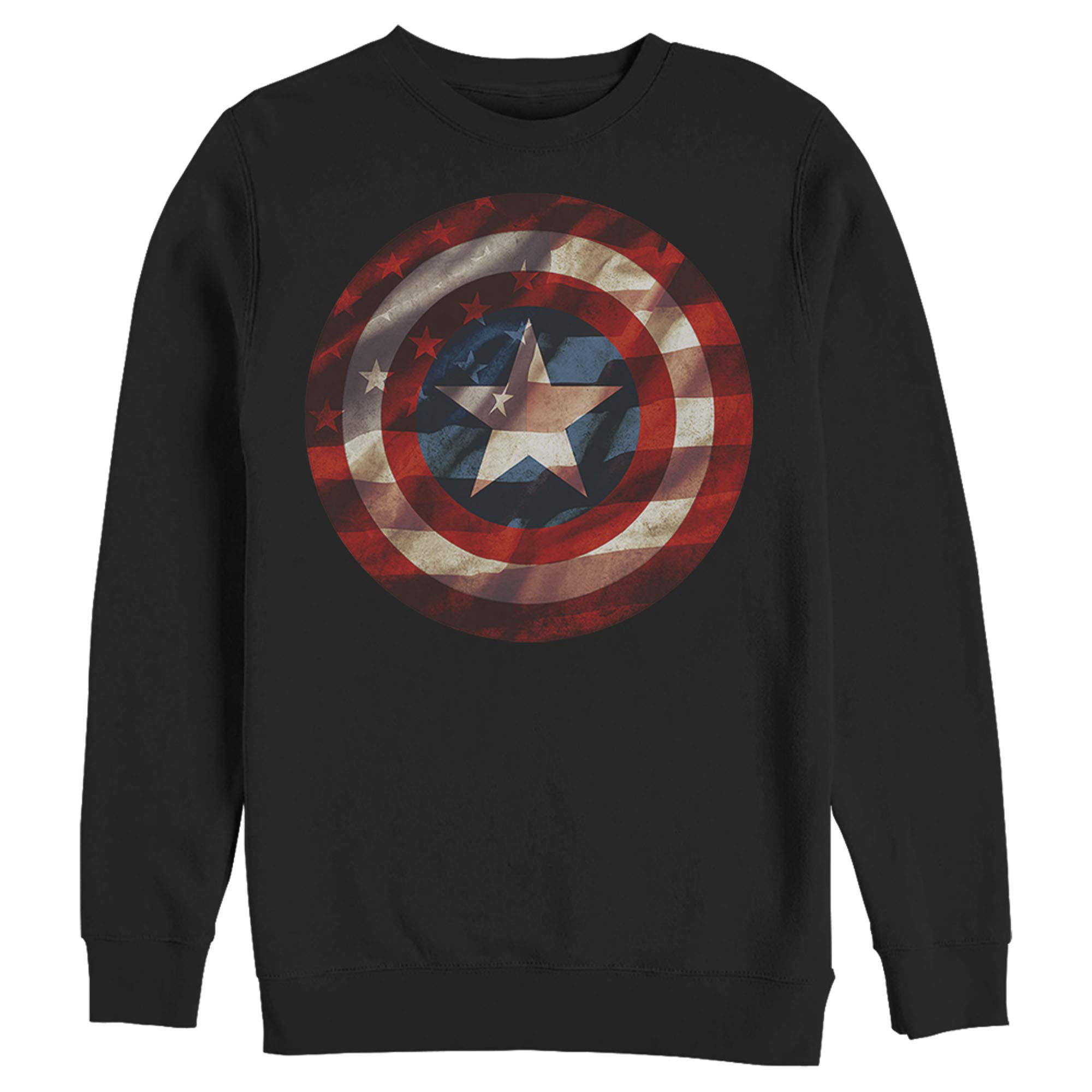 Marvel Captain America Avengers Shield Flag Sweatshirt for Men | Superhero Graphic Hoodie | Perfect for Cosplay, Comic Con & Casual Wear