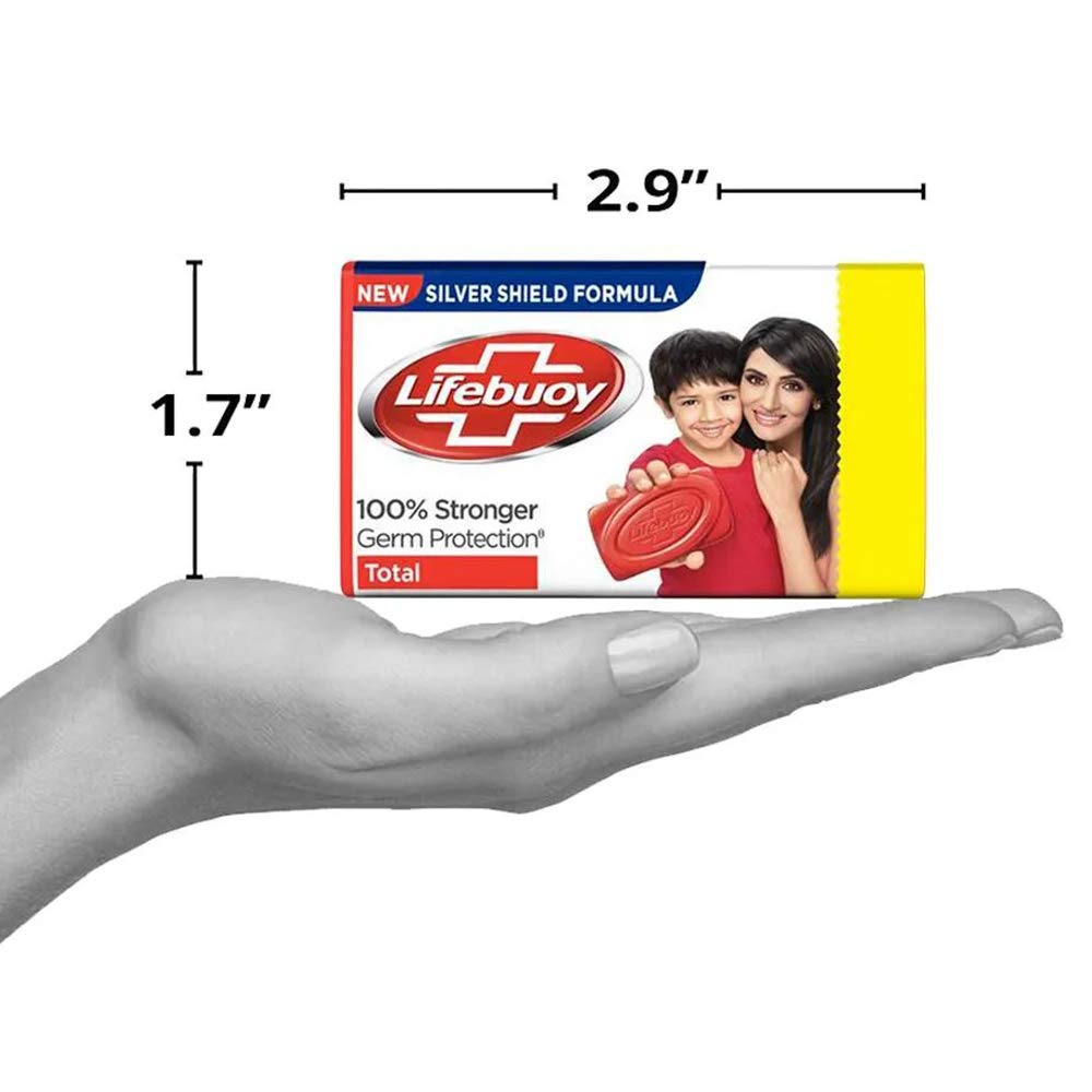 Lifebuoy Total 10 Protection Antibacterial Soap Bars (16-Pack, 44g Each) – Kills 99.9% Germs, Long-Lasting Freshness for Family Hygiene, Hand Washing & Shower Use