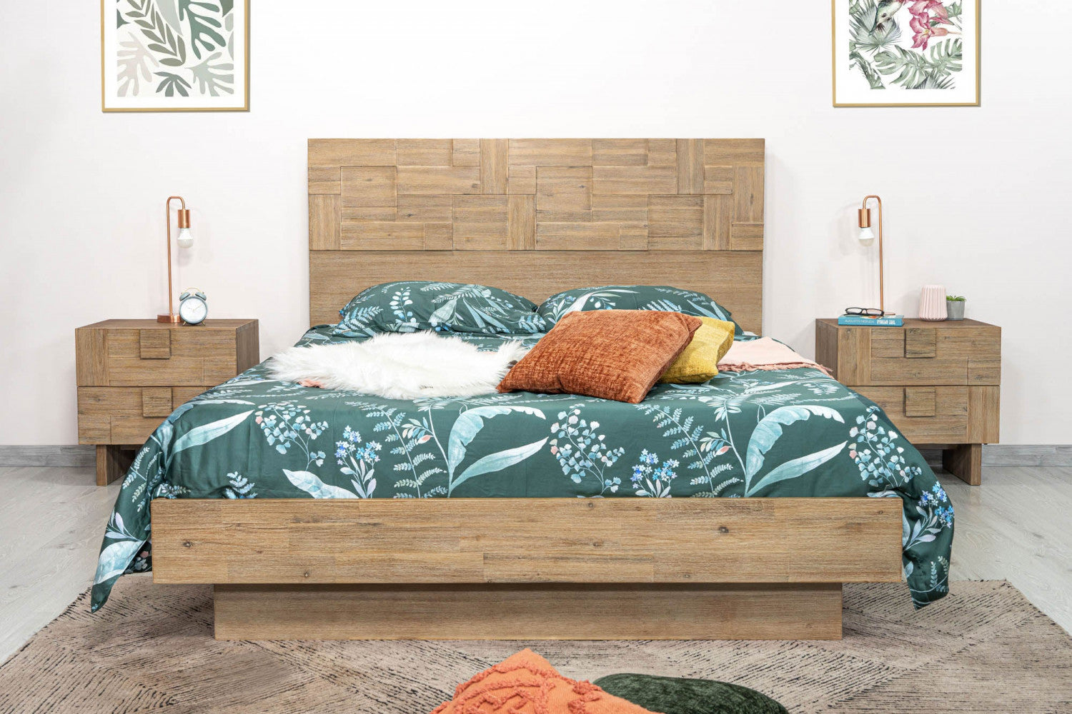 Brumont Brown Nightstand - Modern Bedside Table with Storage for Bedroom, Living Room & Office