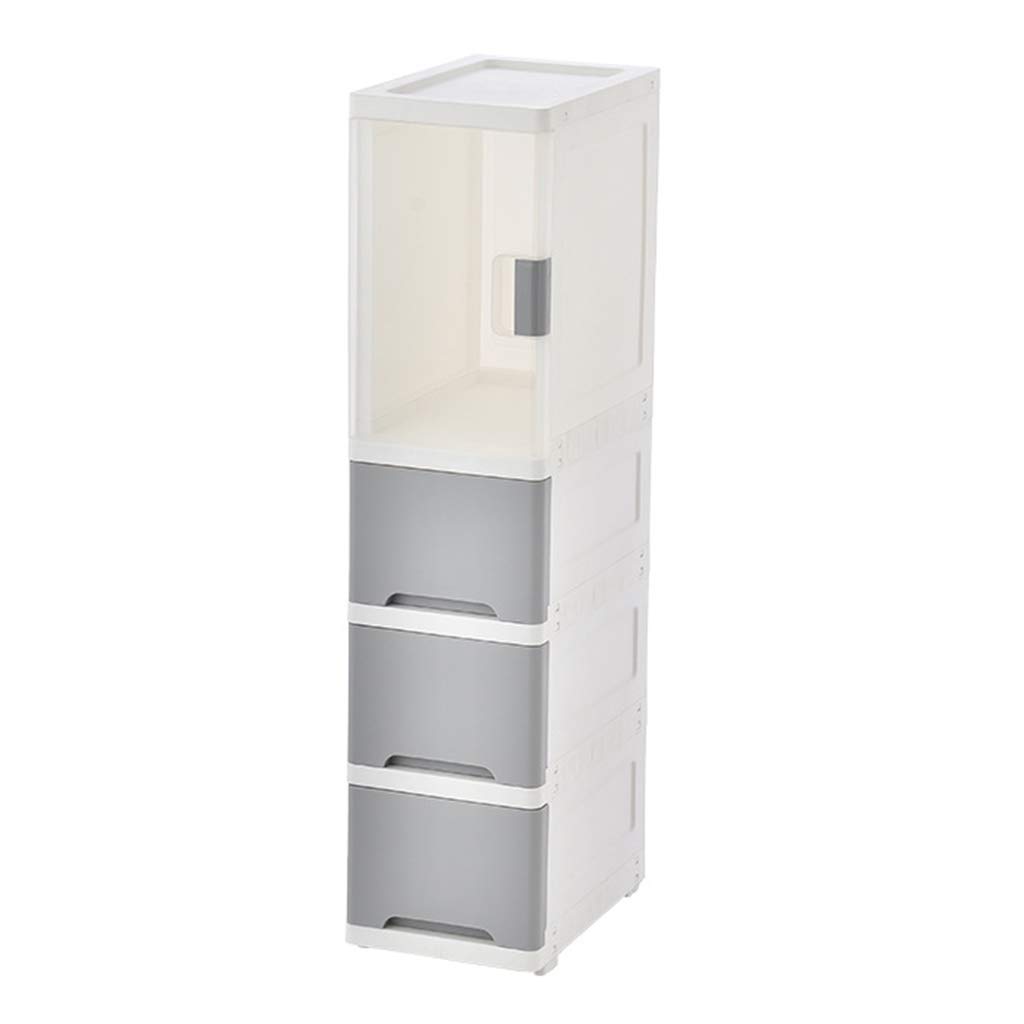 Narrow Rolling Storage Cabinet with Wheels - Slim Free Standing Organizer with Drawer for Bathroom, Kitchen & Small Spaces | Space-Saving Plastic Shelf for Home Organization